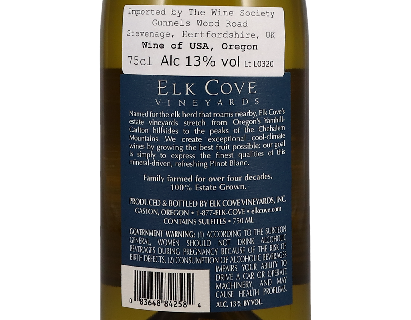 Elk Cove Vineyards Willamette Valley Estate Pinot Blanc 2019