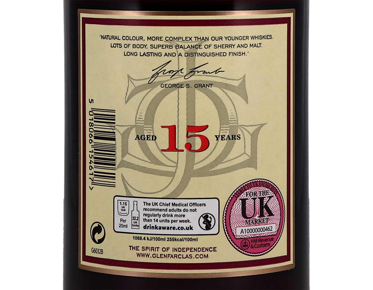 Glenfarclas Speyside Single Malt Scotch Whisky 15 year old 46%