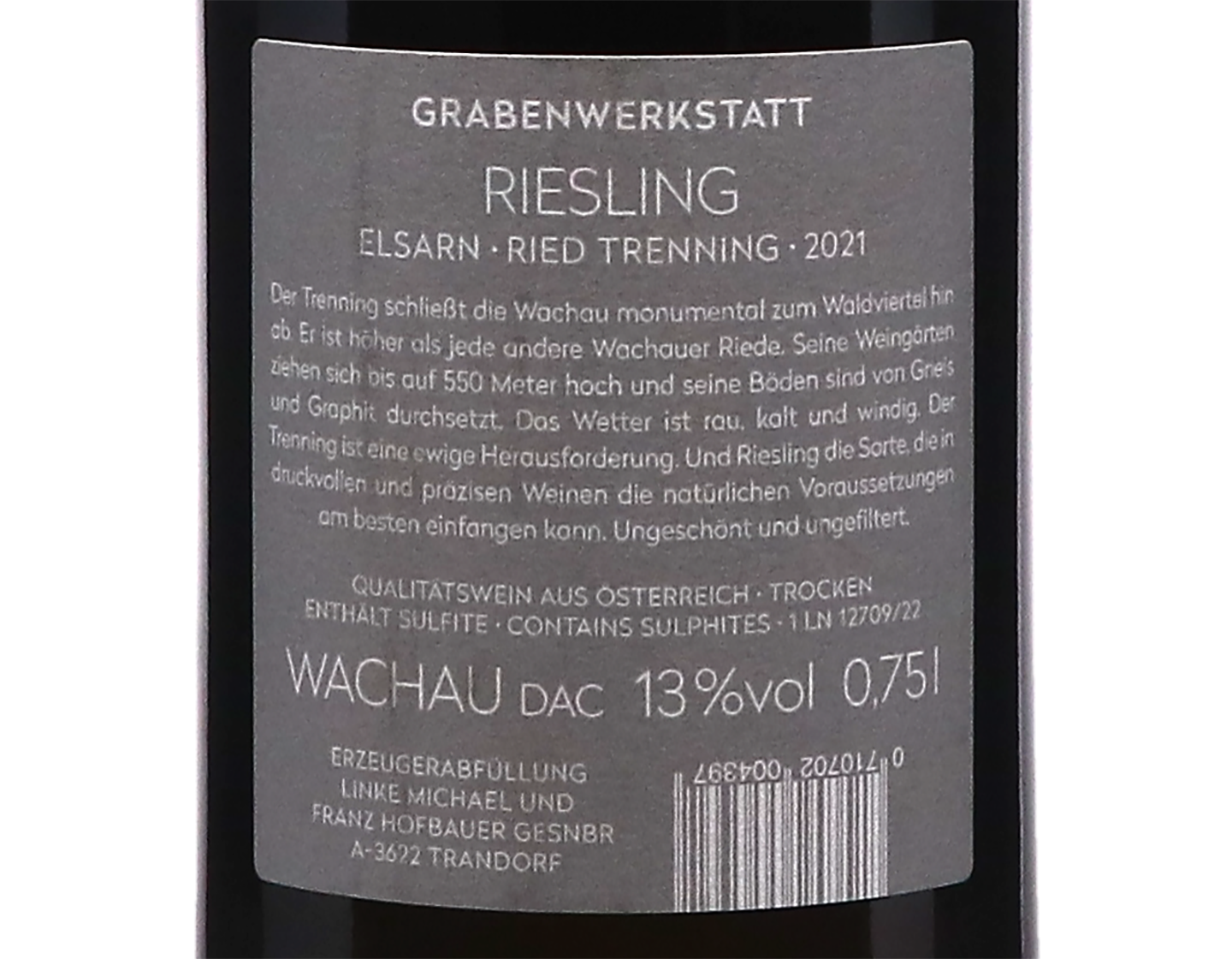 Grabenwerkstatt Trenning Riesling Wachau 2021