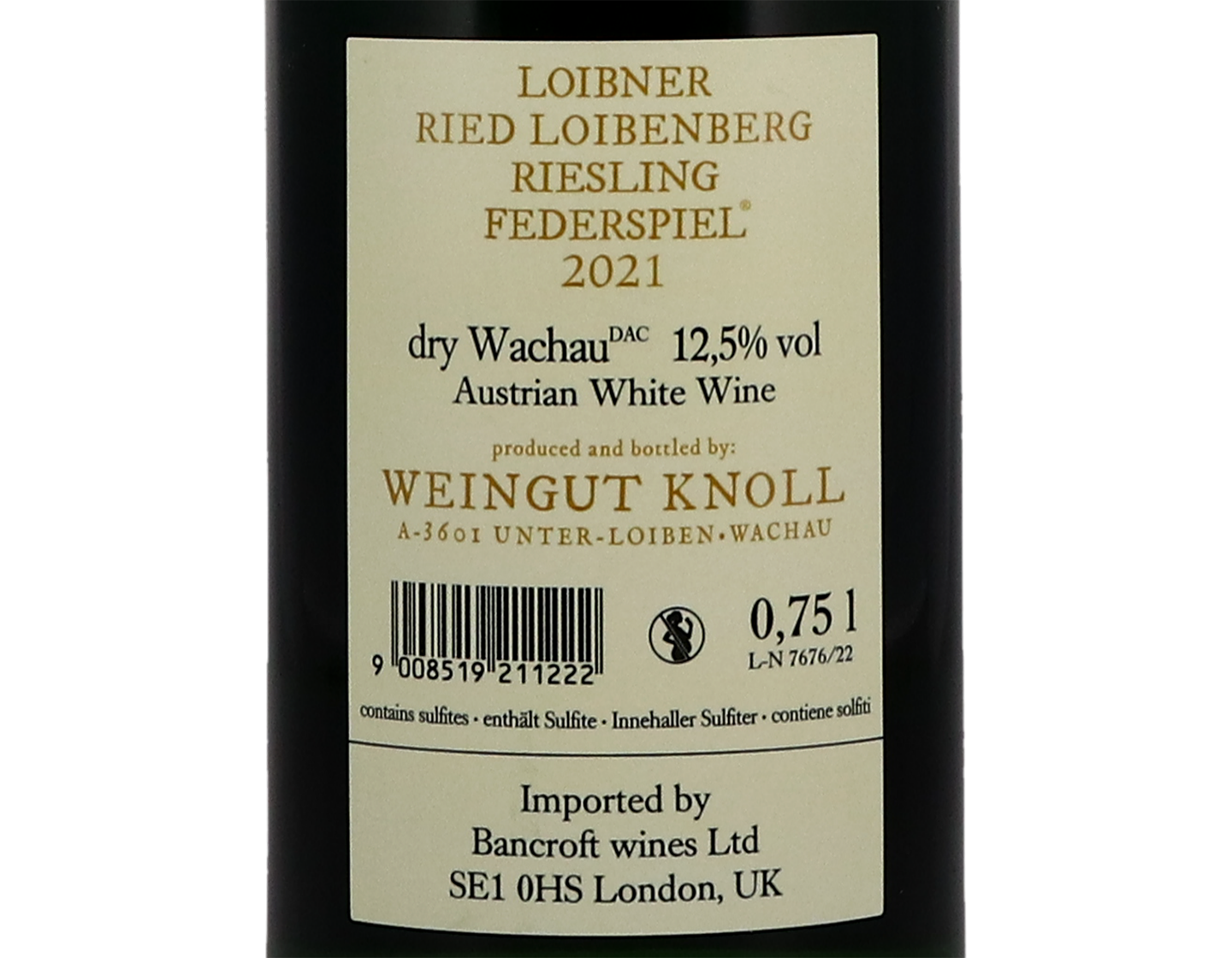 Weingut Emmerich Knoll Riesling Ried Loibenberg Federspiel Wachau 2021