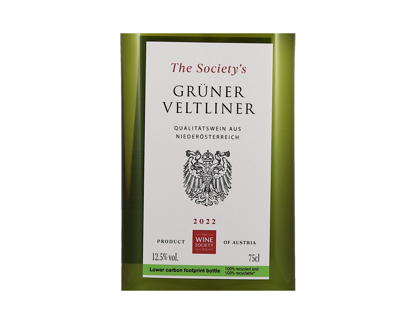 The Society's Gruner Veltliner 2022 rPET bottle