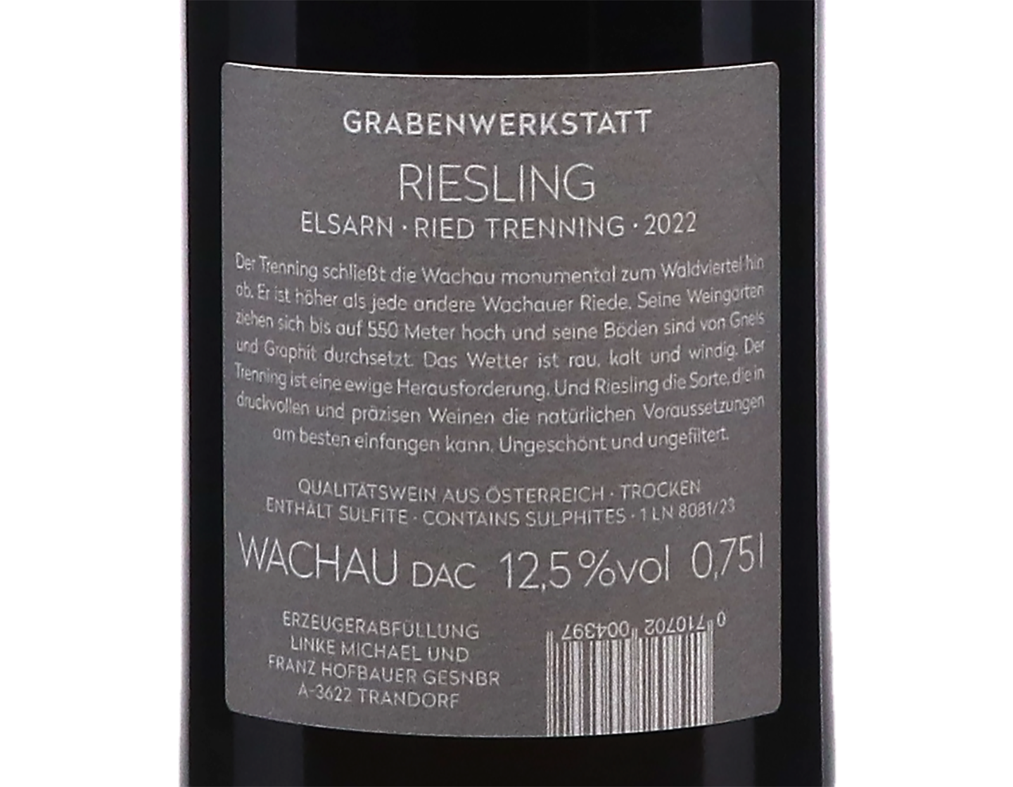 Grabenwerkstatt Trenning Riesling Wachau 2022