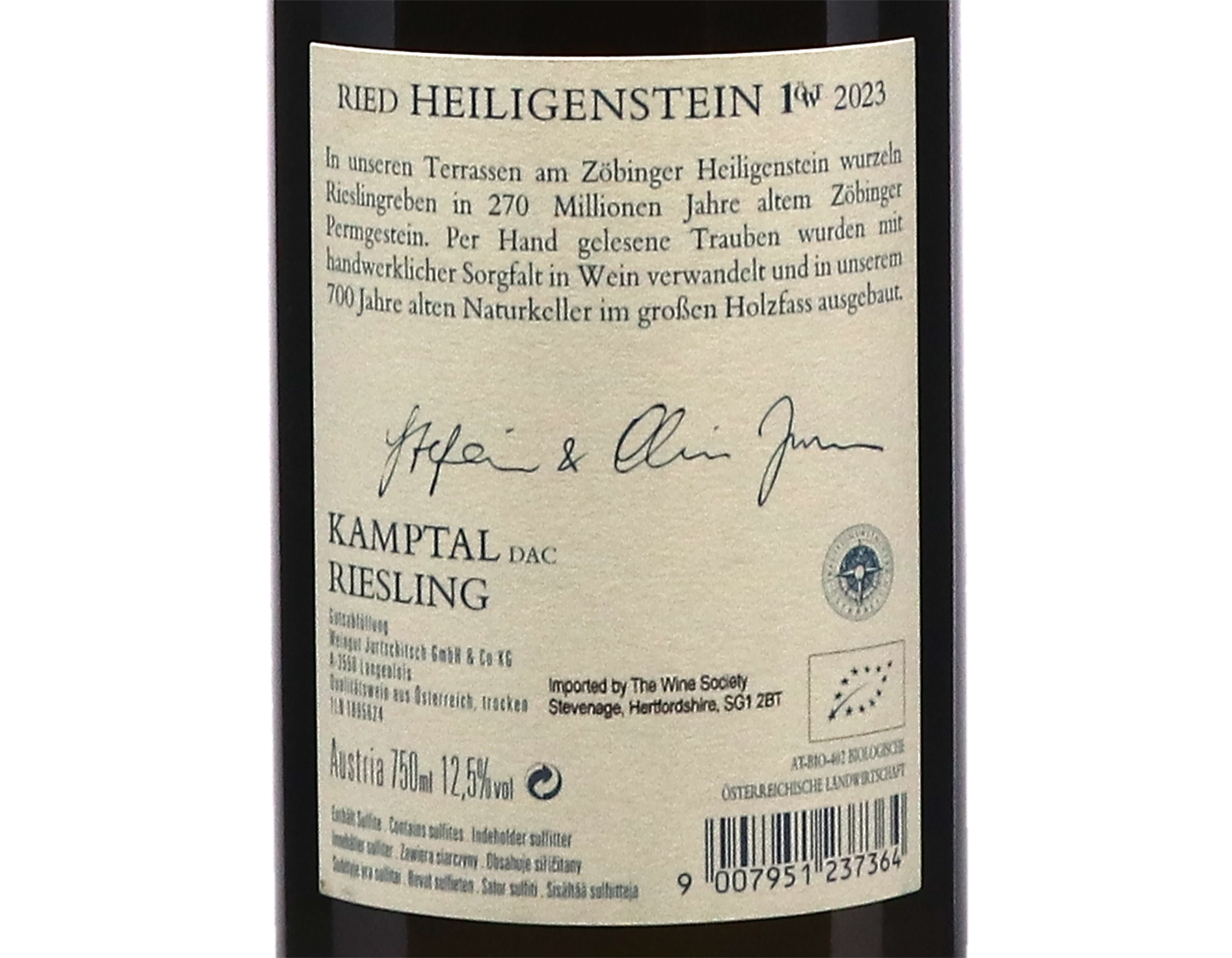 Jurtschitsch Riesling Ried Heiligenstein 1OTW Kamptal 2023 ORGANIC