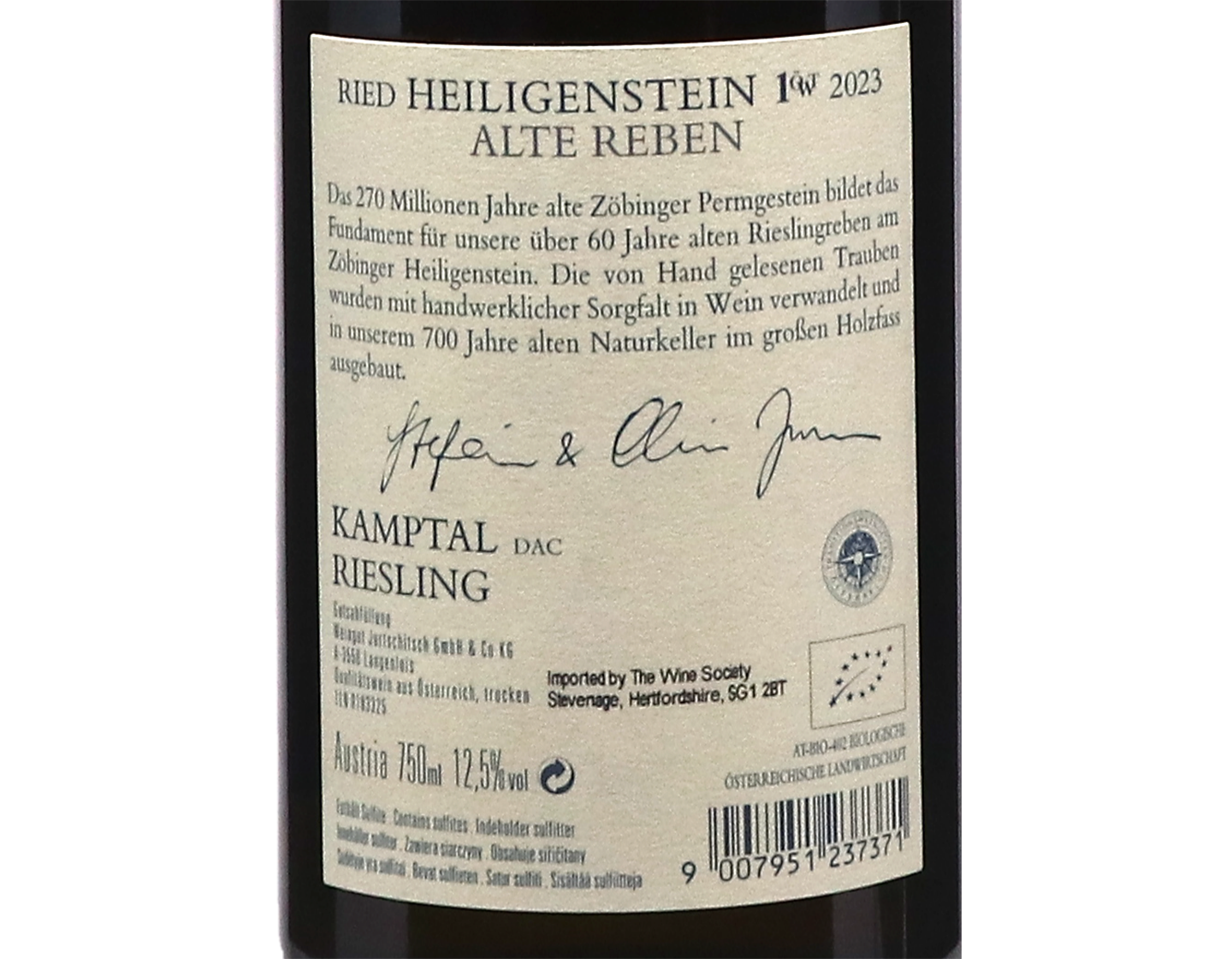Jurtschitsch Riesling Ried Heiligenstein Alte Reben 1OTW Kamptal 2023 ORGANIC