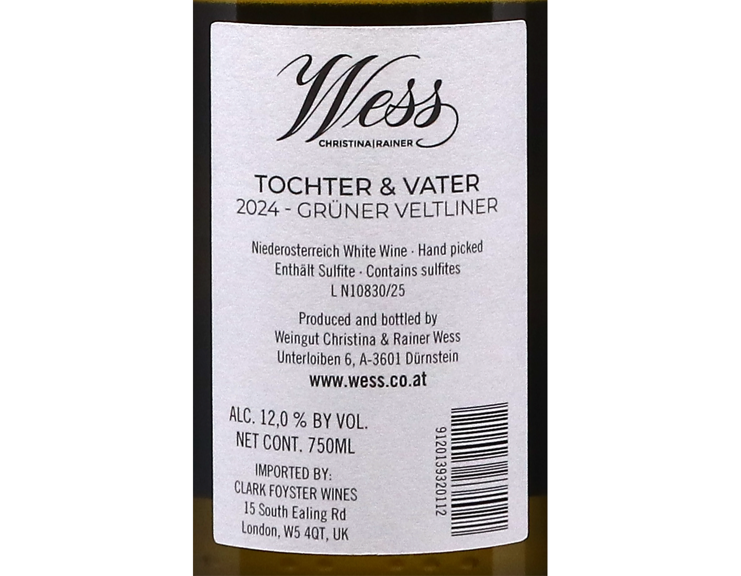Christina and Rainer Wess Tochter and Vater Gruner Veltliner 2024