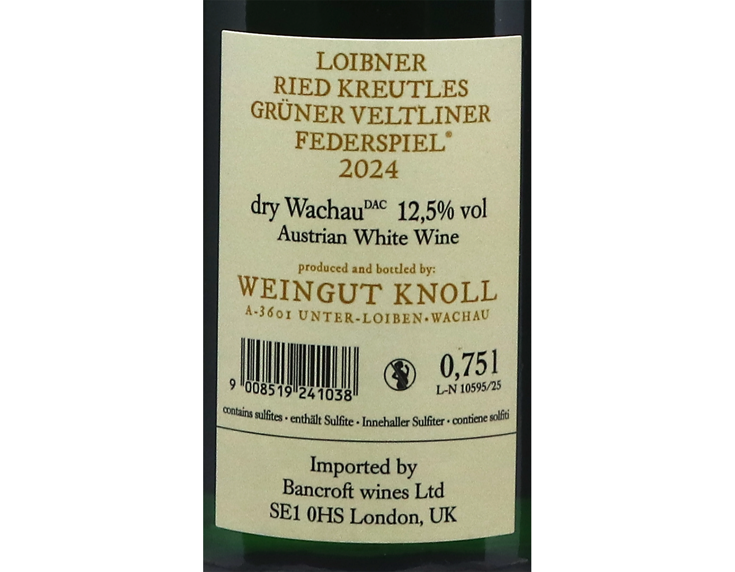 Weingut Emmerich Knoll Grüner Veltliner Ried Kreutles Federspiel, Wachau 2024