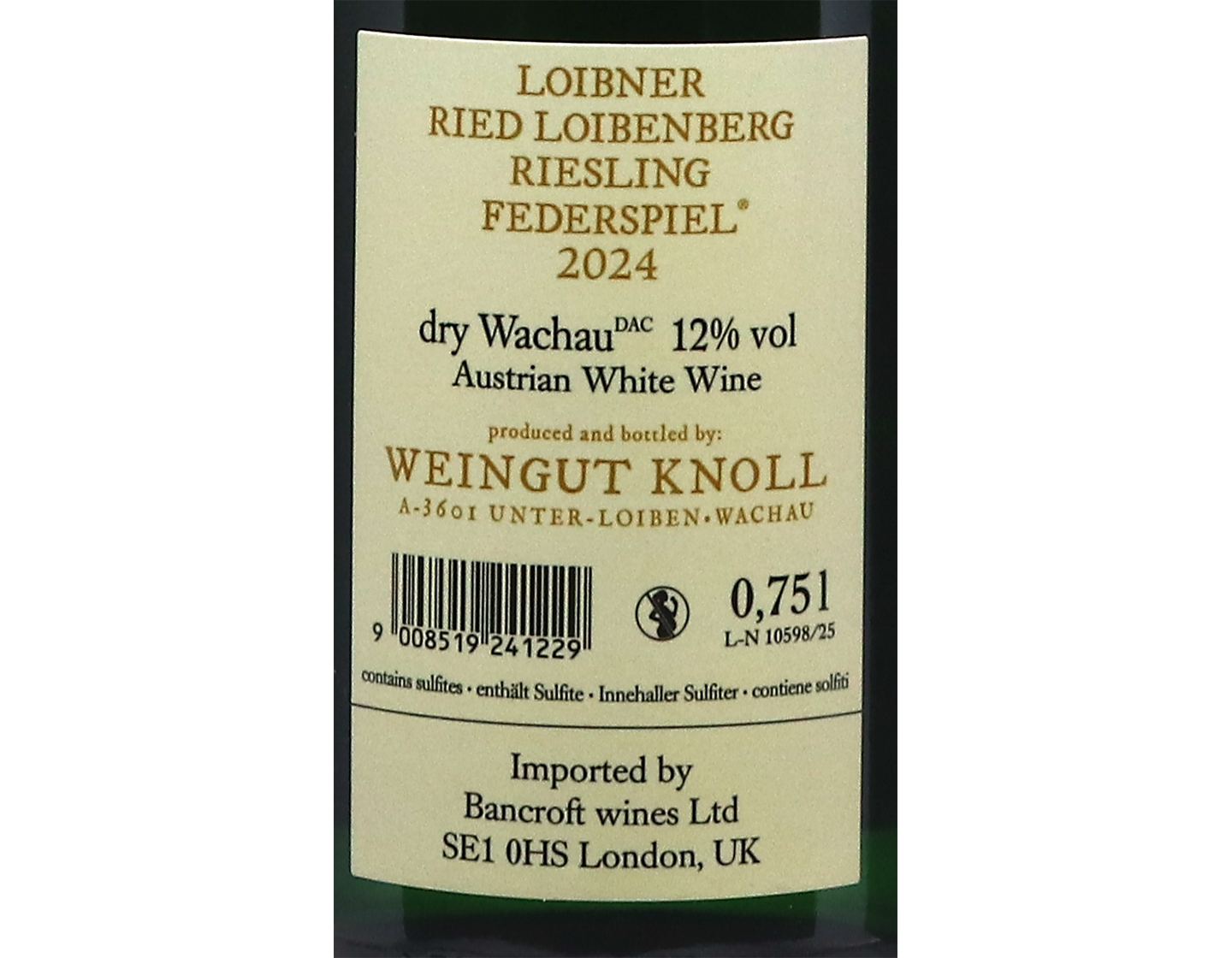 Weingut Emmerich Knoll Riesling Ried Loibenberg Federspiel, Wachau 2024