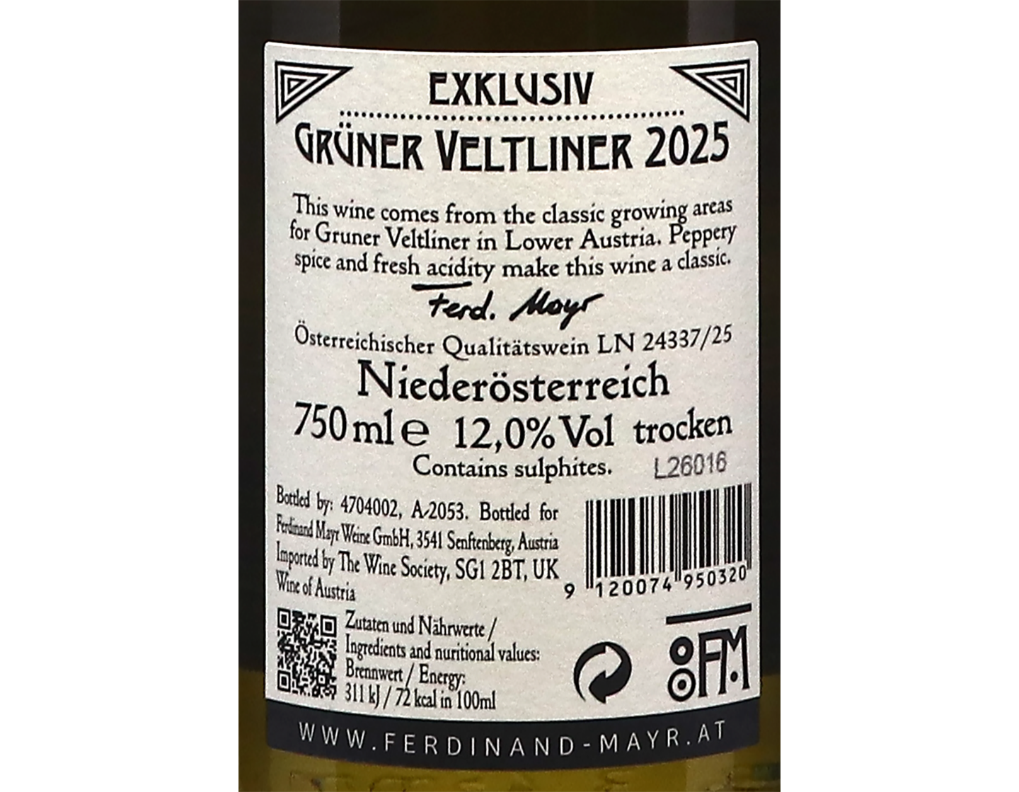 Ferdinand Mayr Exklusiv Gruner Veltliner 2025
