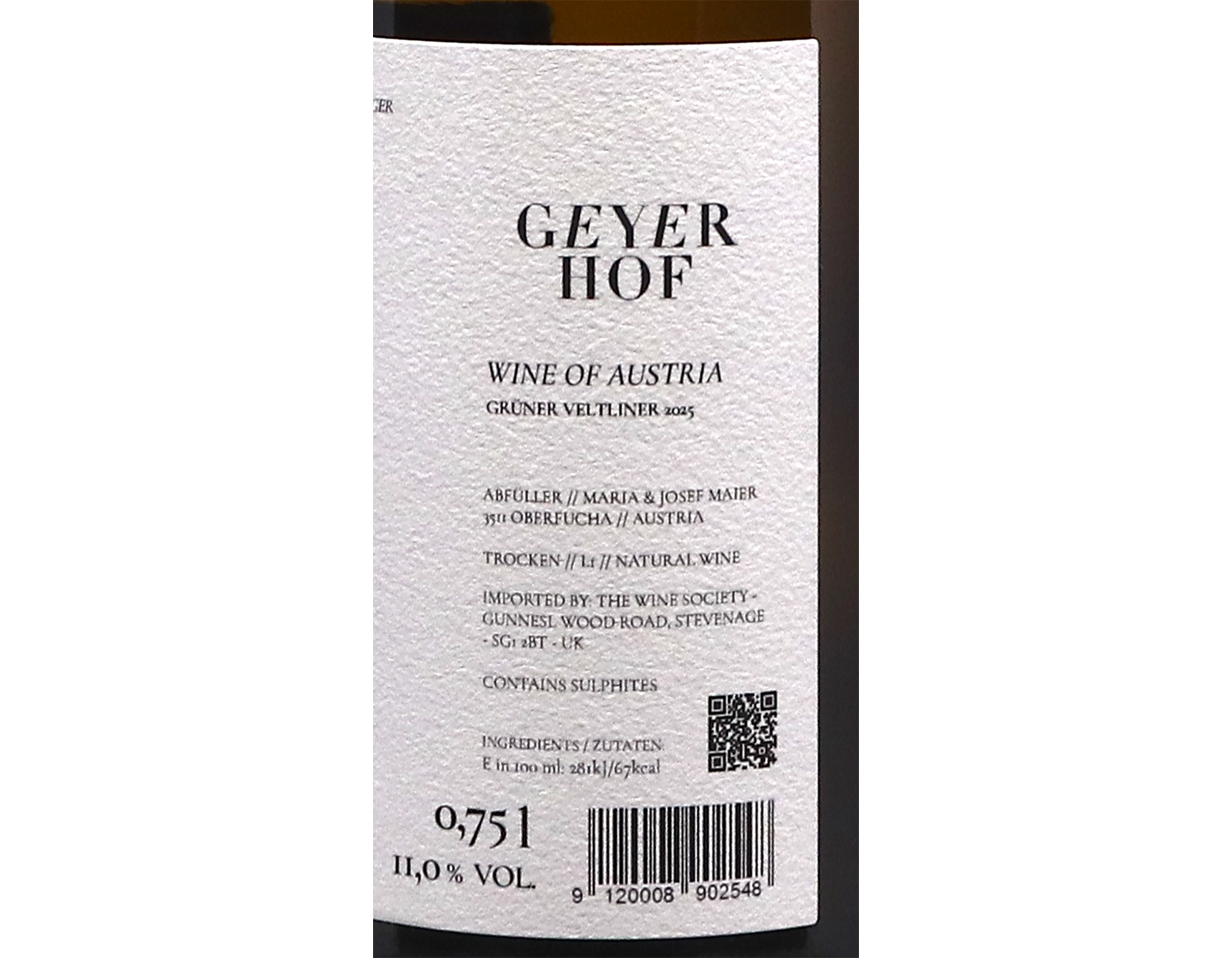 Geyerhof Until The Cows Come Home Gruner Veltliner 2025 Kremstal