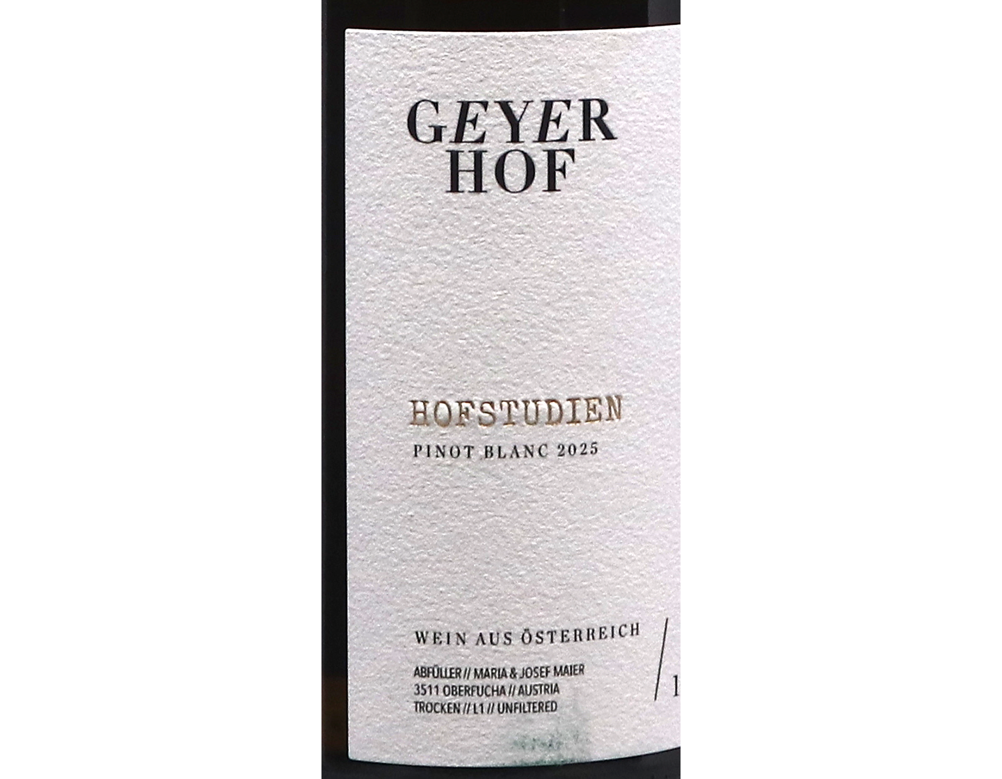 Geyerhof Hofstudien Pinot Blanc 2025 Kremstal ORGANIC