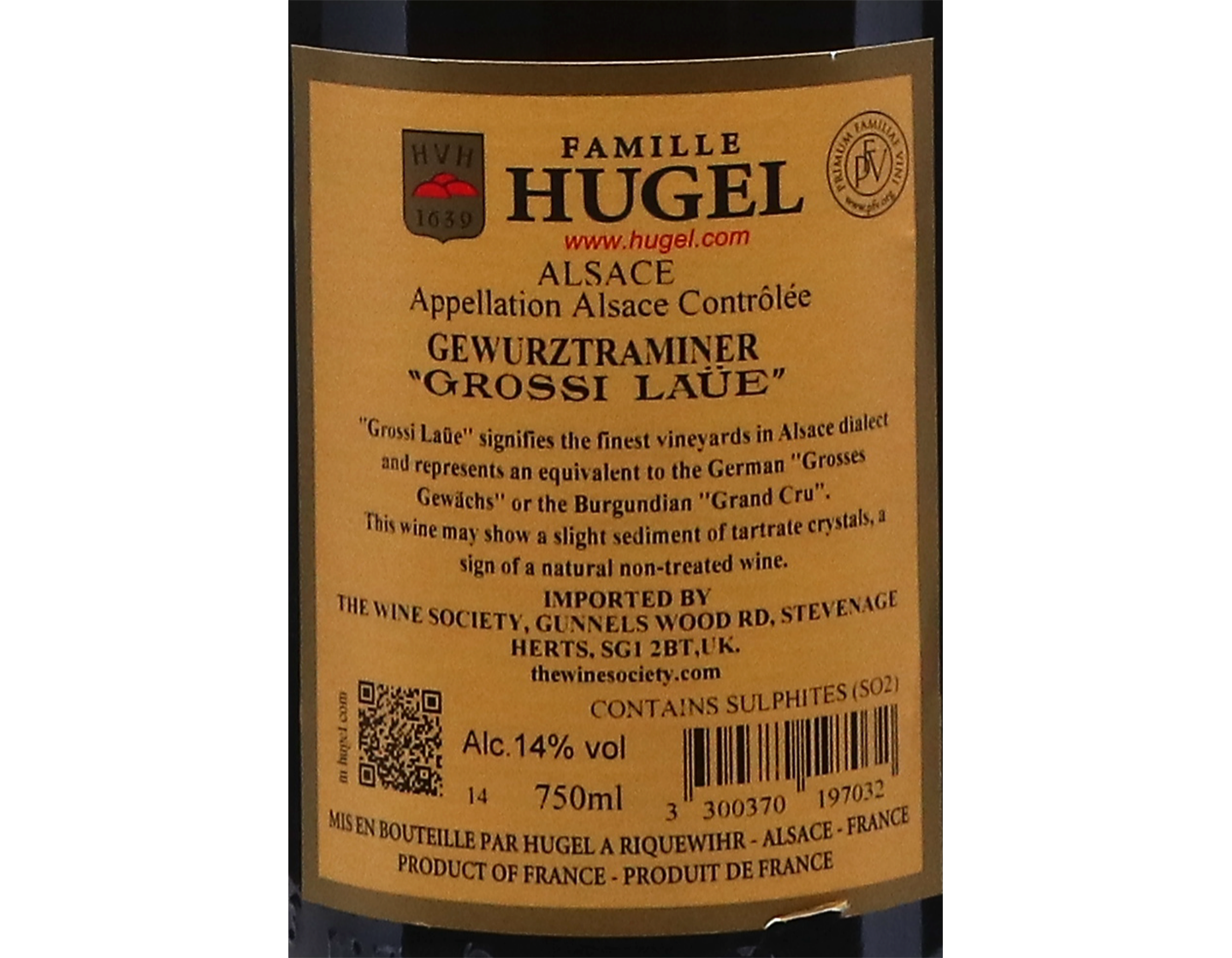 Gewurtztraminer Grossi Laue Famille Hugel 2014