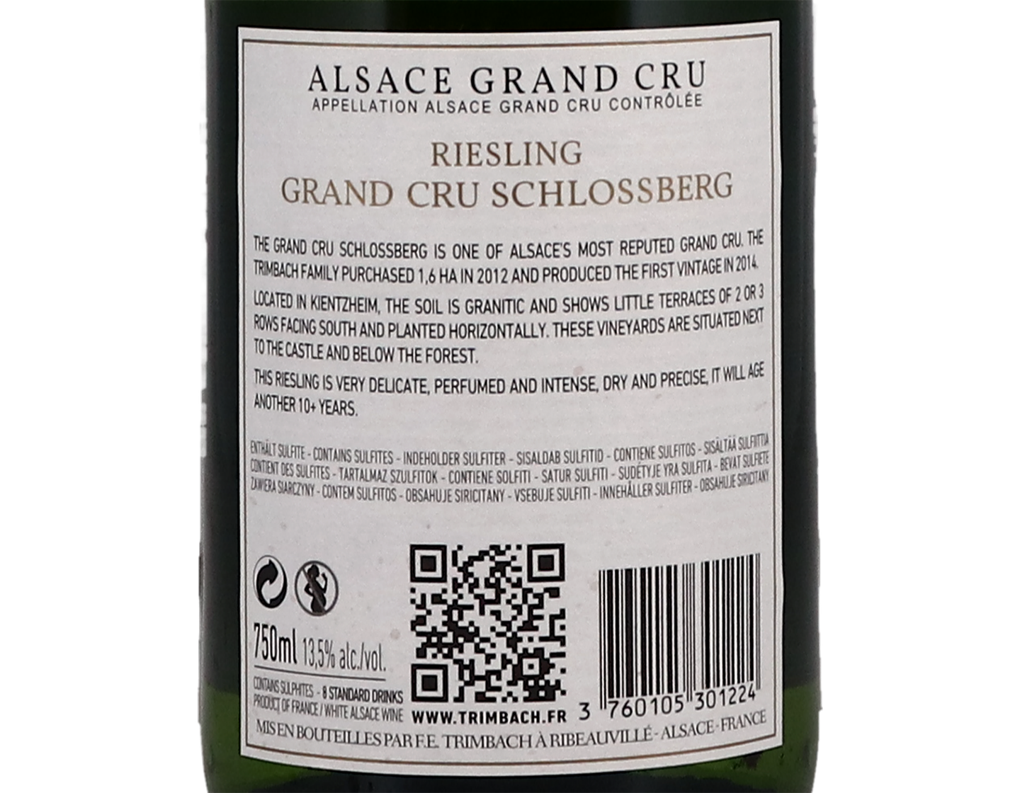 Riesling Grand Cru Schlossberg Trimbach 2014