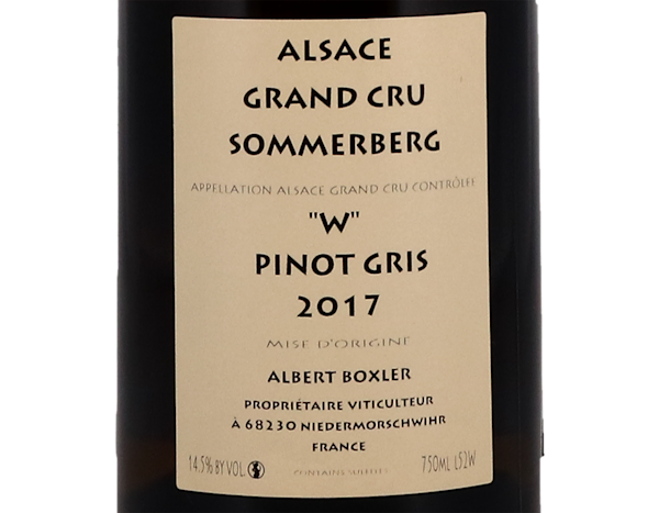 Pinot Gris Grand Cru Sommerberg W, Domaine Albert Boxler 2017