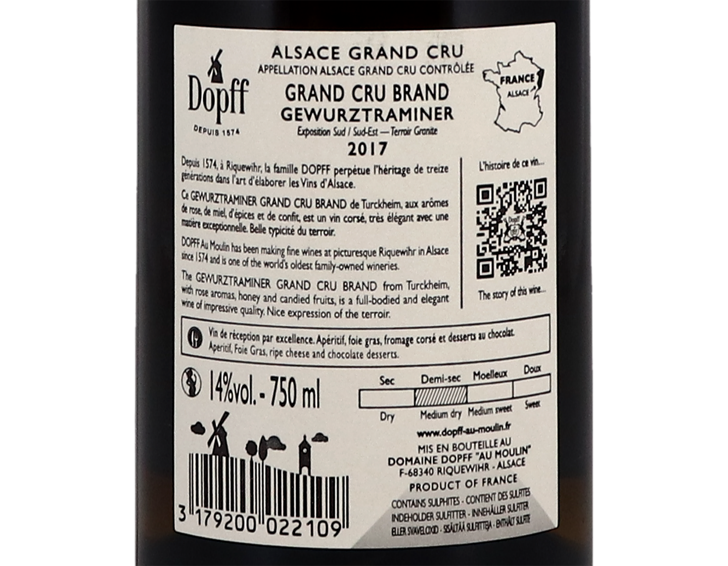 Gewurztraminer Grand Cru Brand Dopff au Moulin 2017