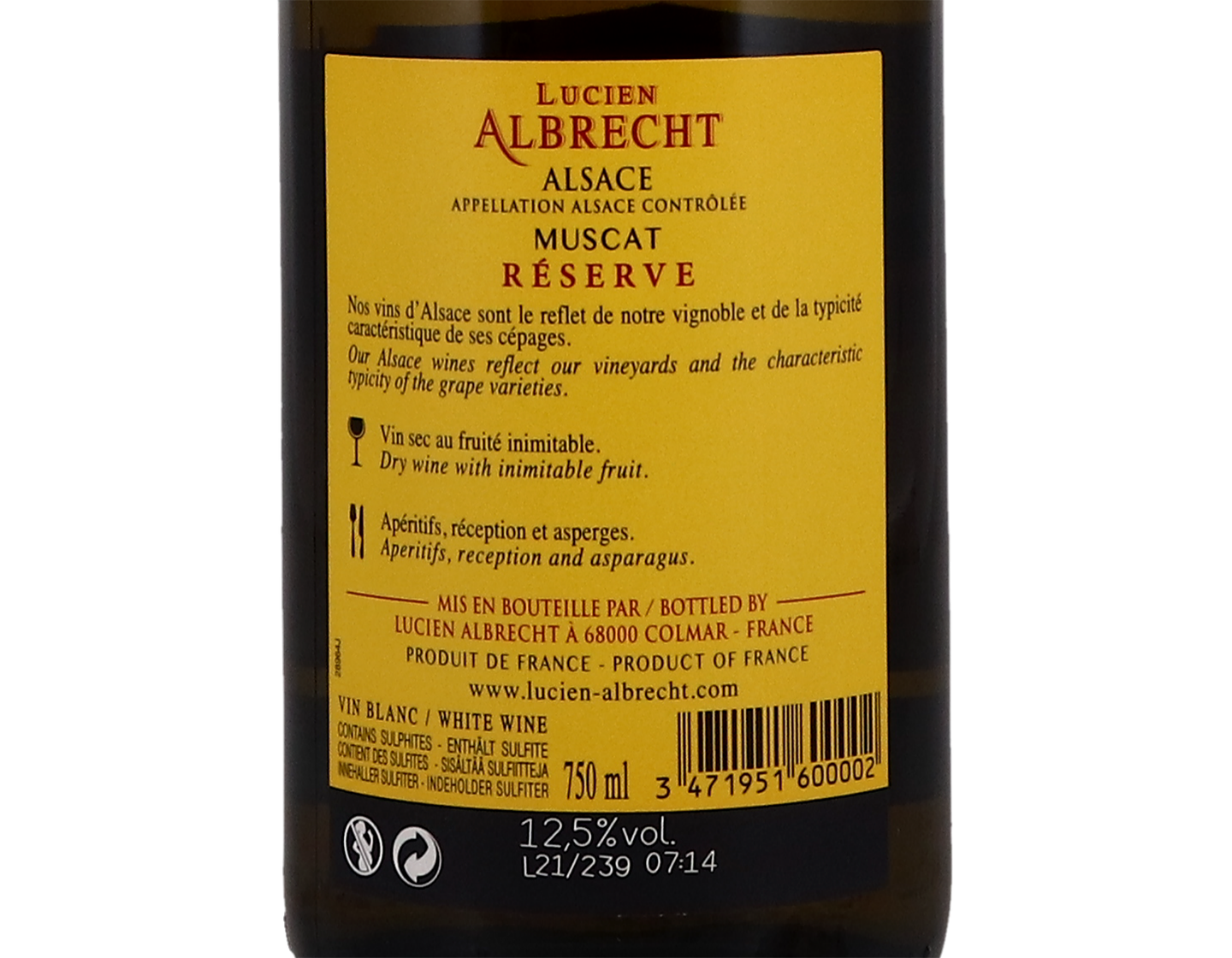 Muscat Réserve, Lucien Albrecht 2020
