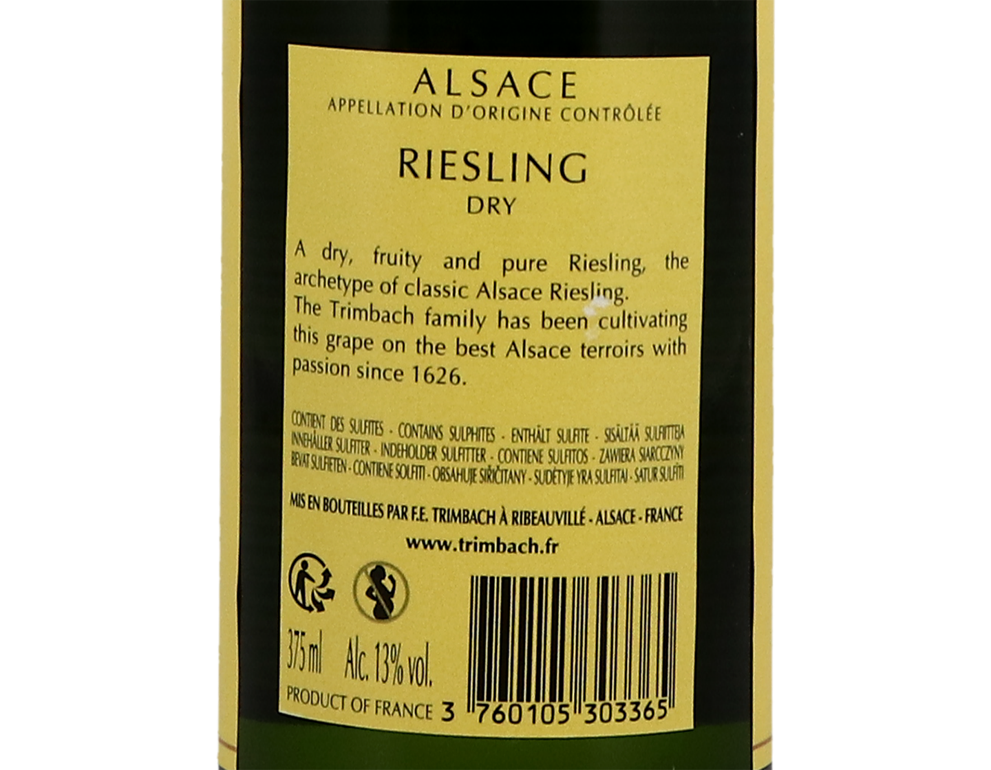 Half bottle of Alsace Riesling, Trimbach 2020