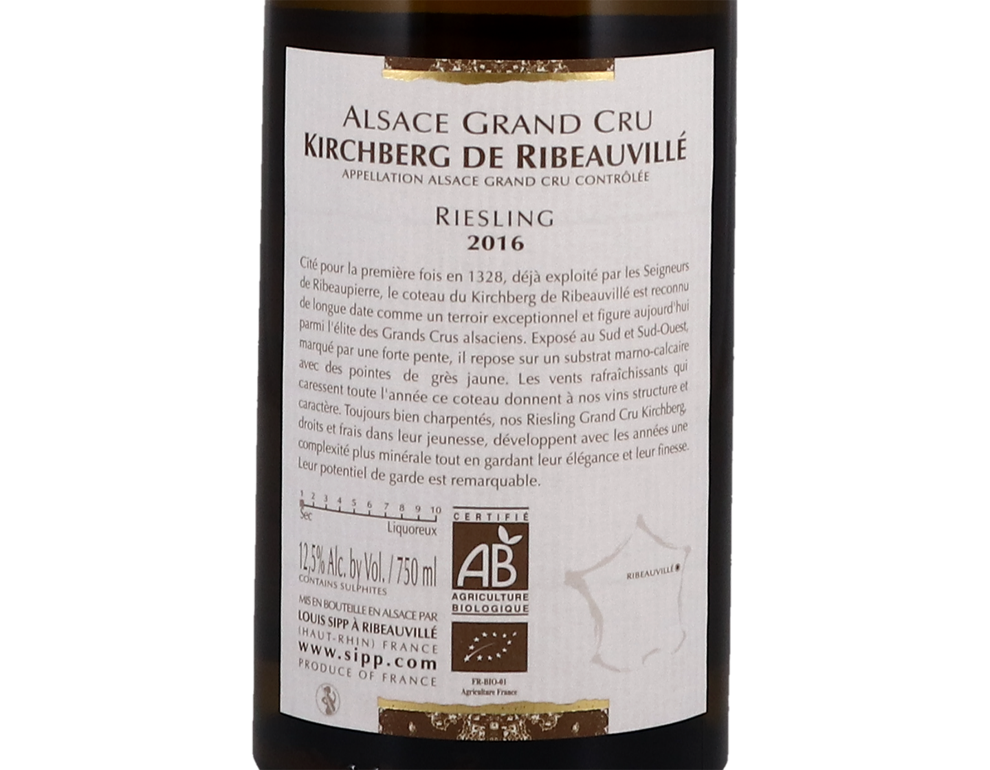 Riesling GC Kirchberg de Ribeauville ORGANIC Louis Sipp 2016