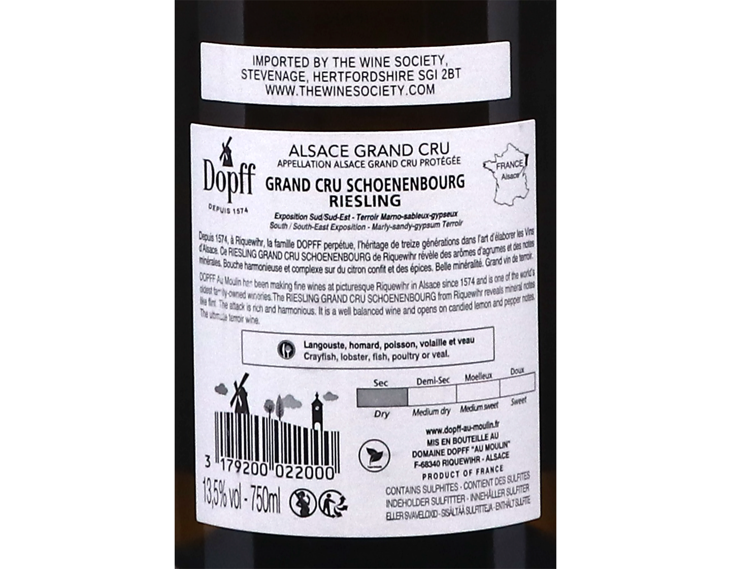Riesling Grand Cru Schoenenbourg, Dopff au Moulin 2018