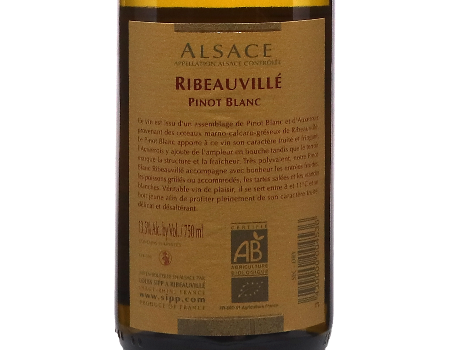 Pinot Blanc 'Ribeauvillé', Domaine Louis Sipp 2023