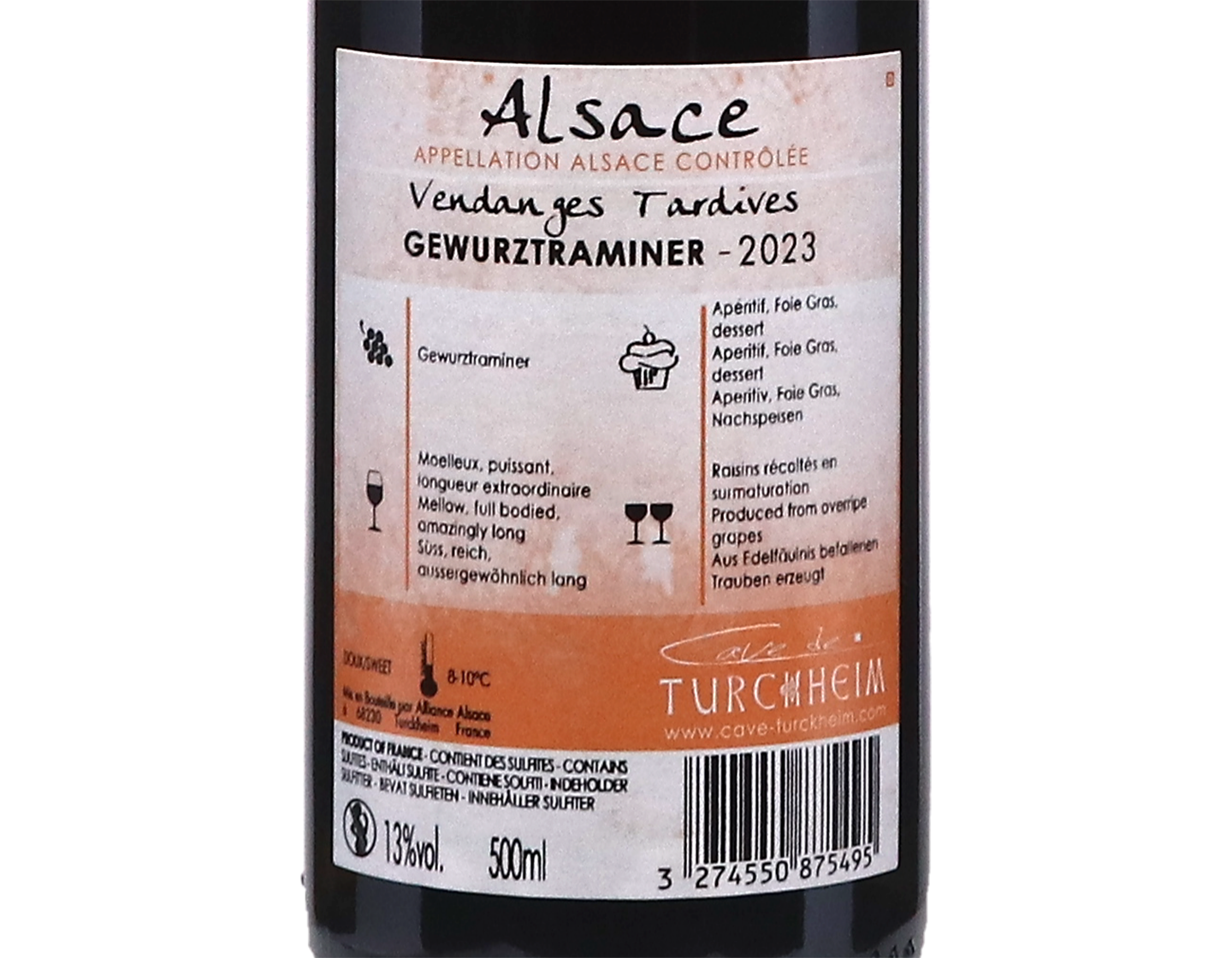 Gewurztraminer Vendanges Tardives, Cave de Turckheim 2023 50cl
