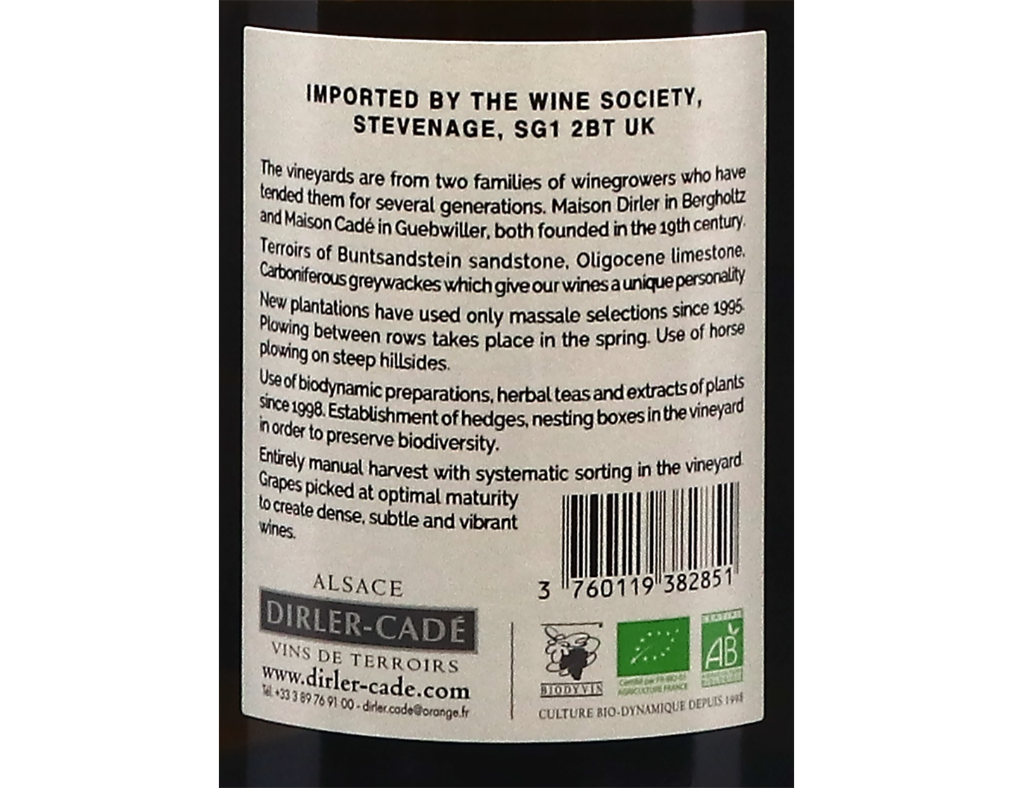 Riesling Grand Cru Kessler Domaine Dirler Cade 2018
