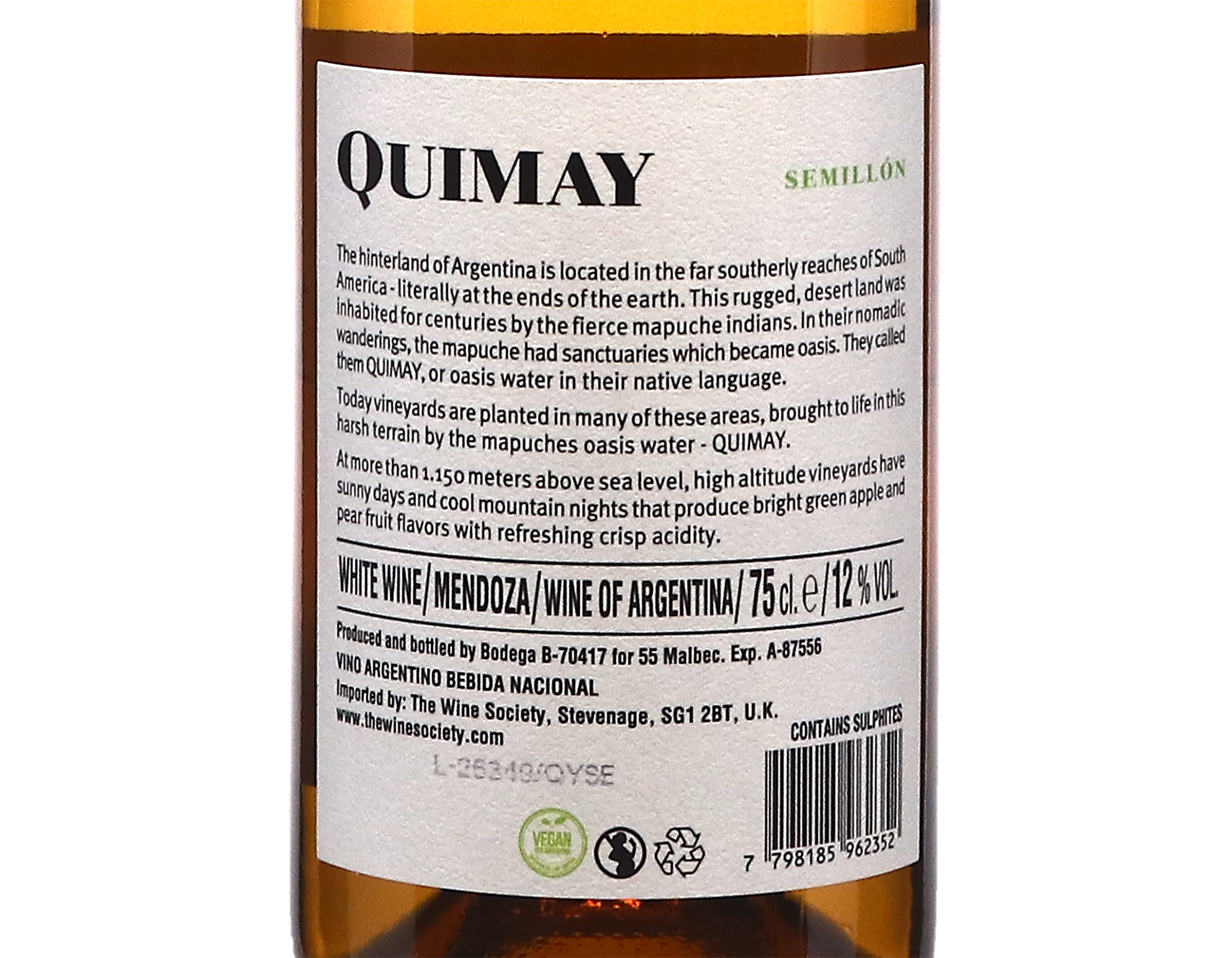 Quimay Valle de Uco La Consulta Semillon 2025