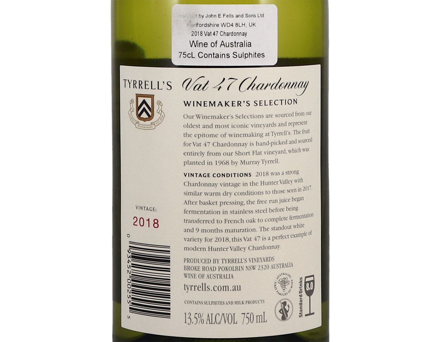 Tyrrells Vat 47 Hunter Valley Chardonnay 2018