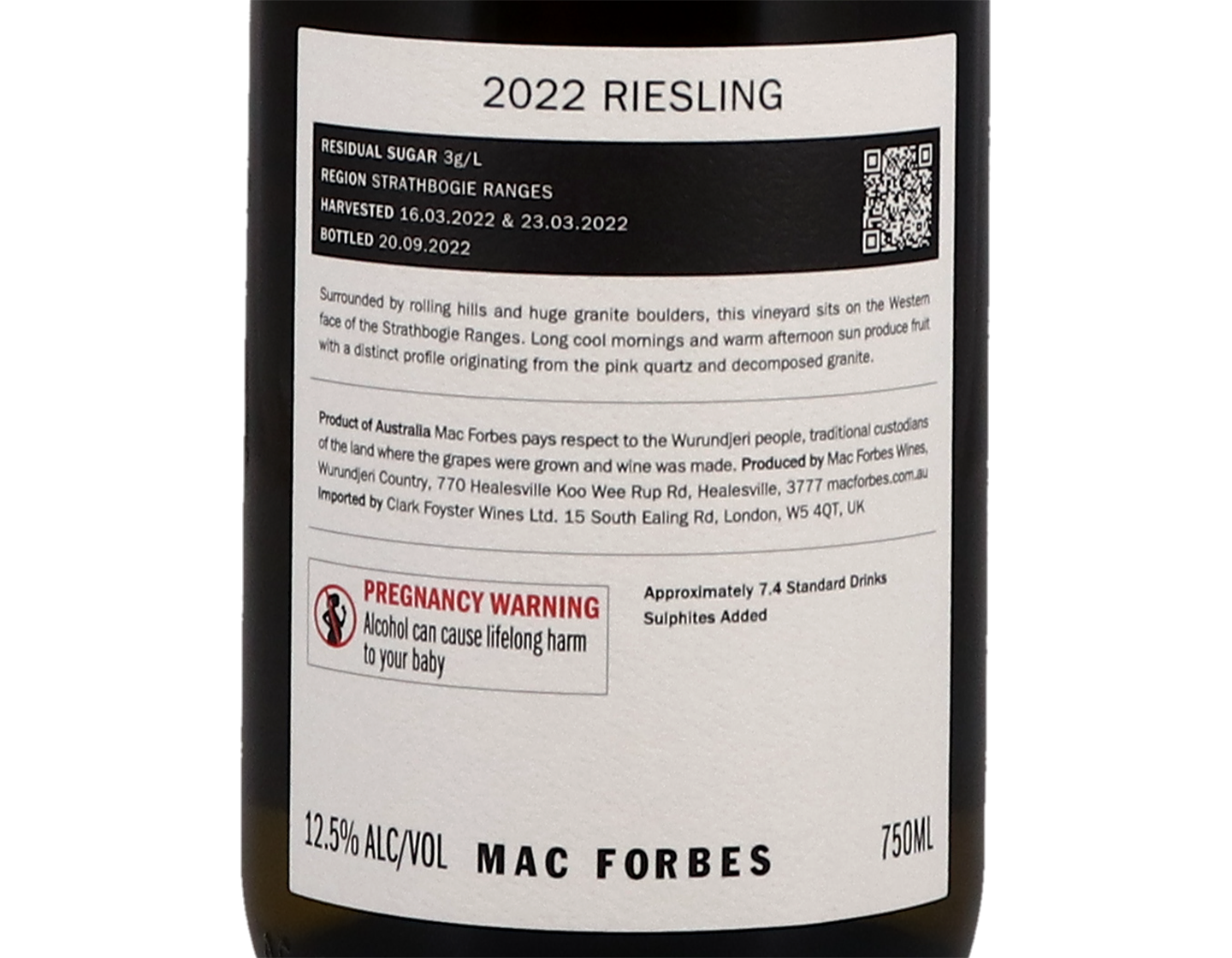 Mac Forbes Strathbogie Riesling 2022
