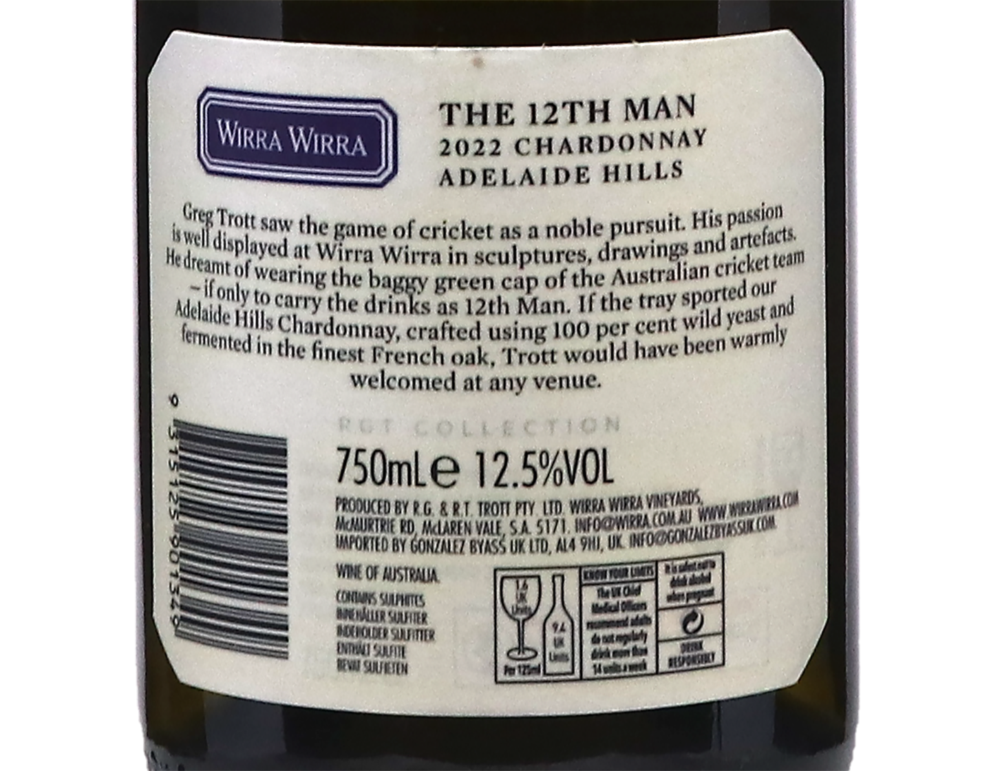 Wirra Wirra 12th Man Adelaide Hills Chardonnay 2022
