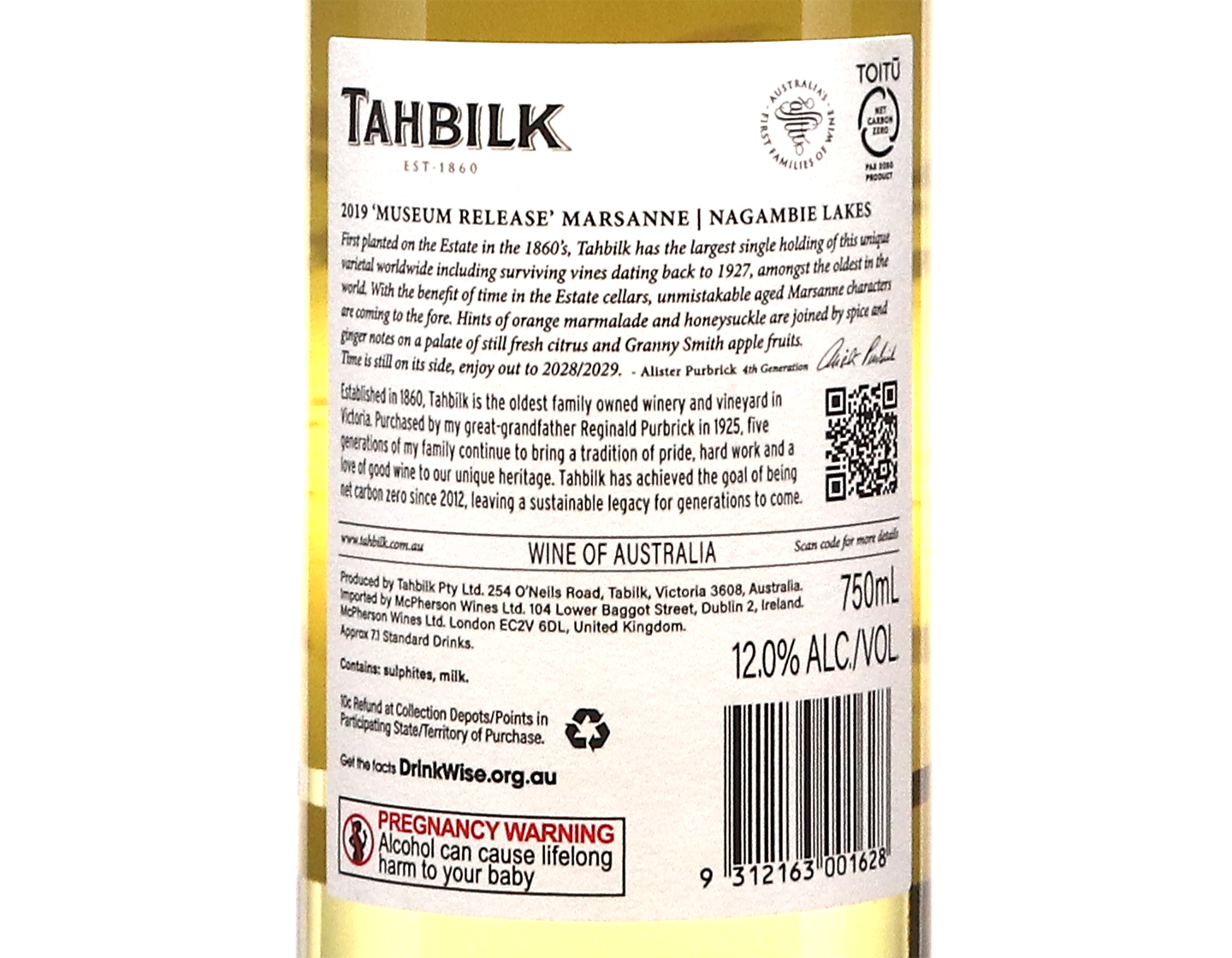 Tahbilk Museum Release Nagambie Lakes Marsanne 2019