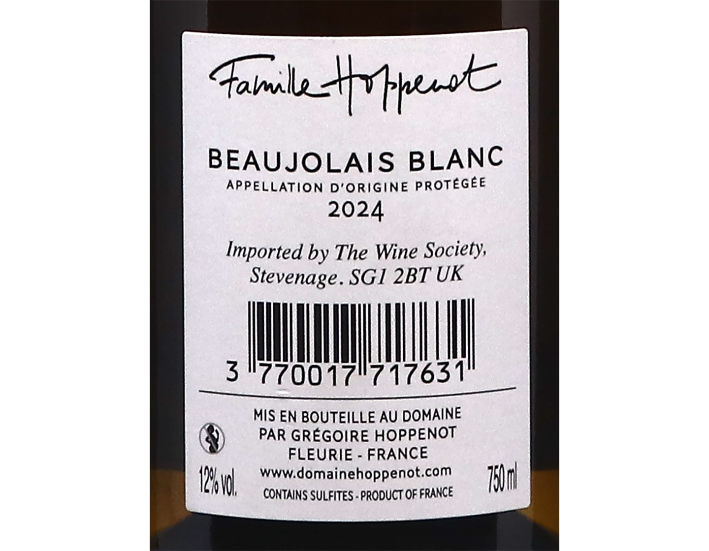 Beaujolais Blanc Famille Hoppenot 2024