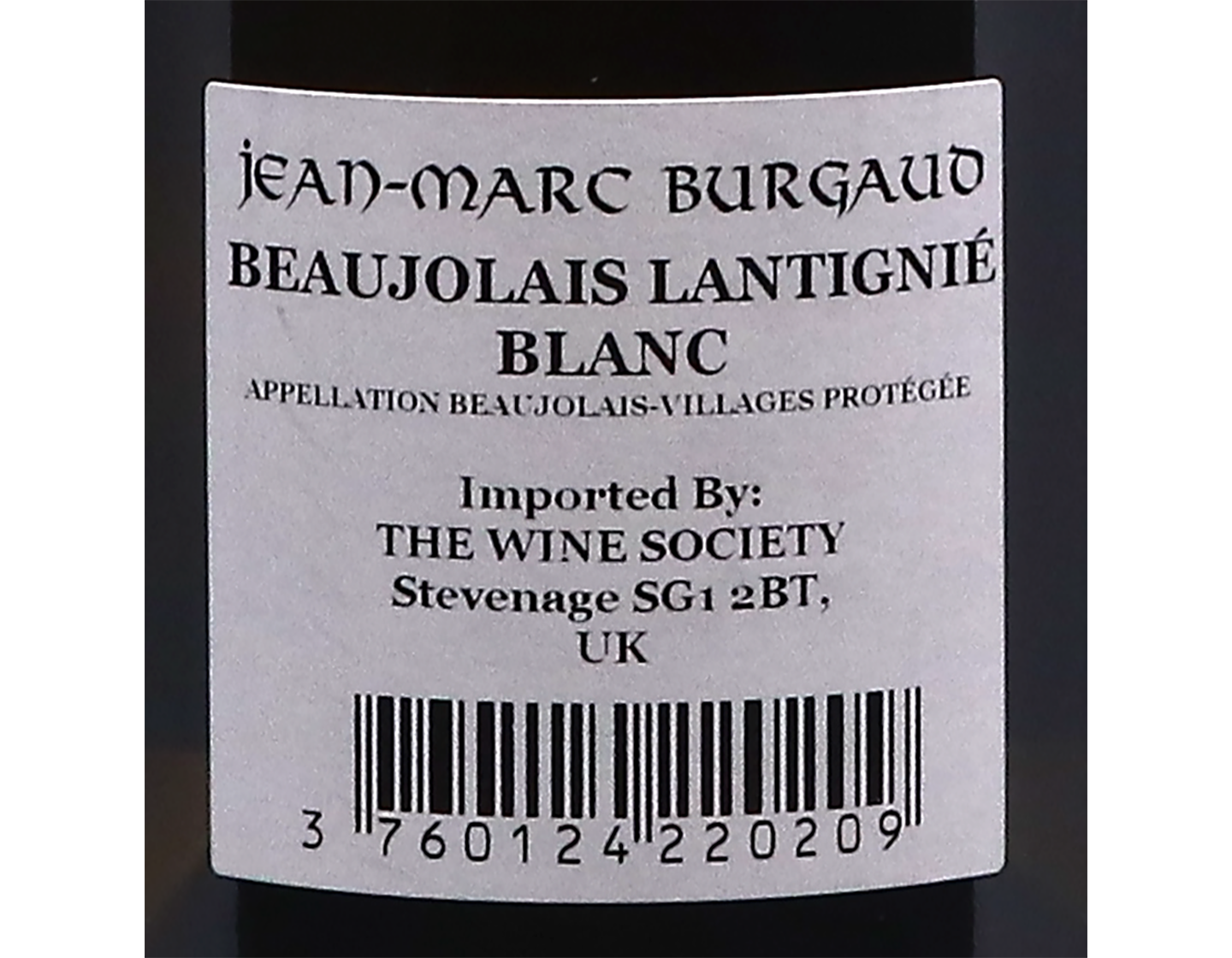 Beaujolais-Villages Blanc Les Vignes de Lantignié, Jean-Marc Burgaud 2025