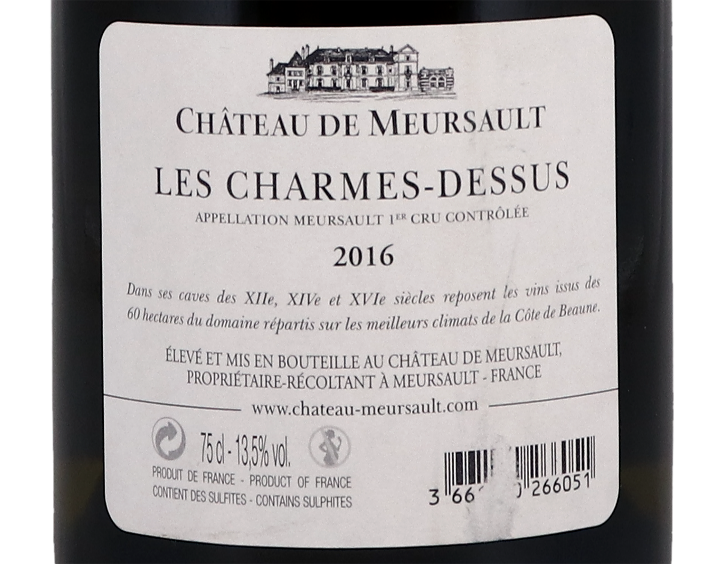 Château de Meursault, Meursault Premier Cru Charmes Dessus 2016