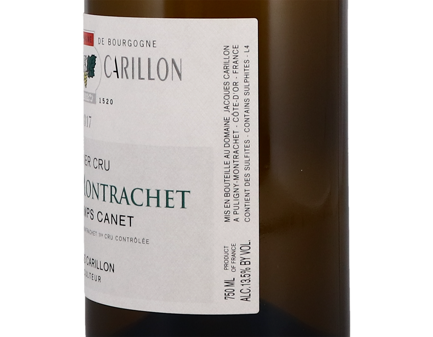 Dom Jacques Carillon Puligny Montrachet PC Champs Canet 2017