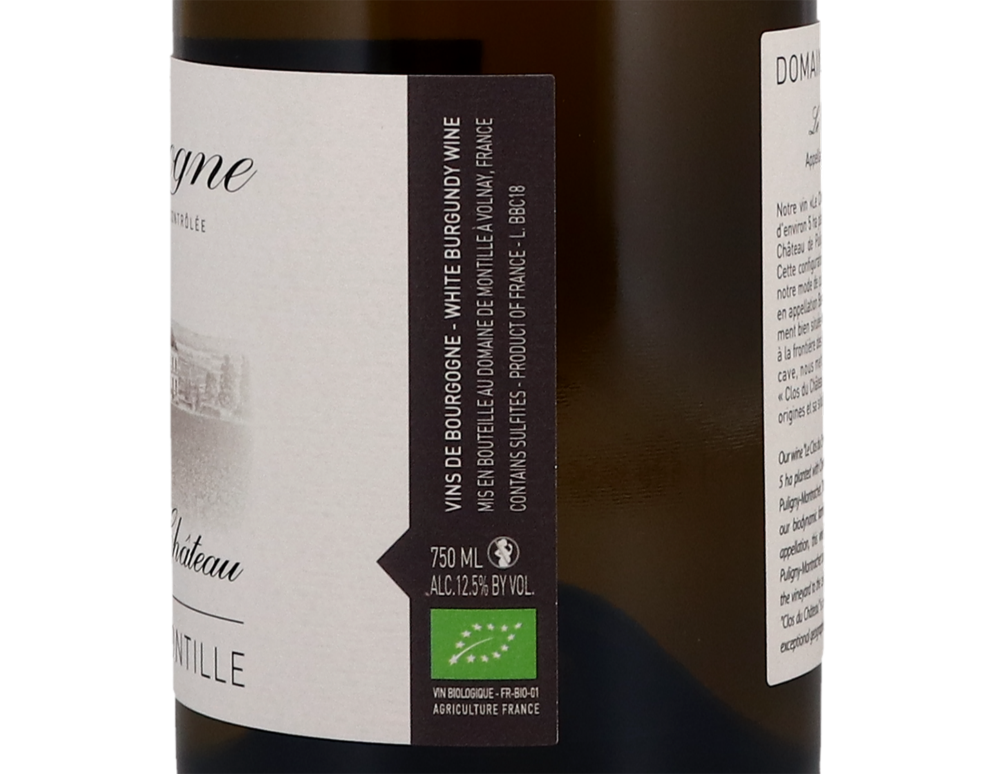 Dom de Montille Bourgogne Le Clos du Ch de Puligny Montrachet 2018 ORGANIC