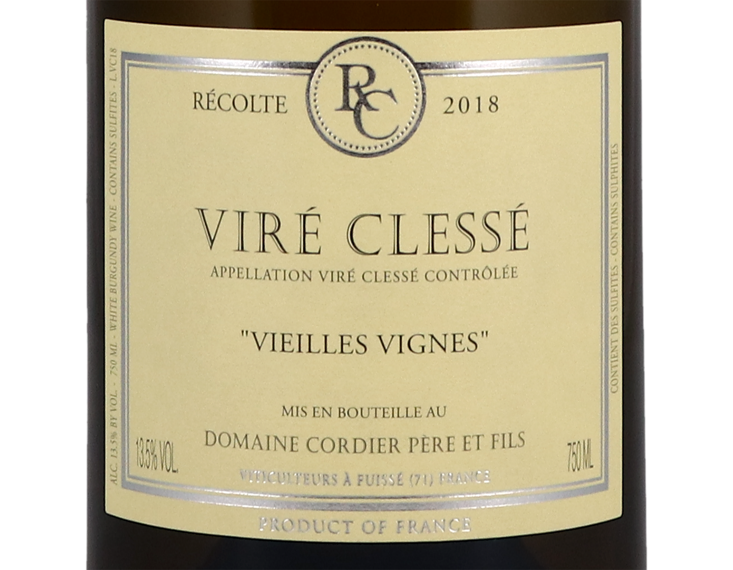 Domaine Cordier Vire Clesse Vieilles Vignes 2018