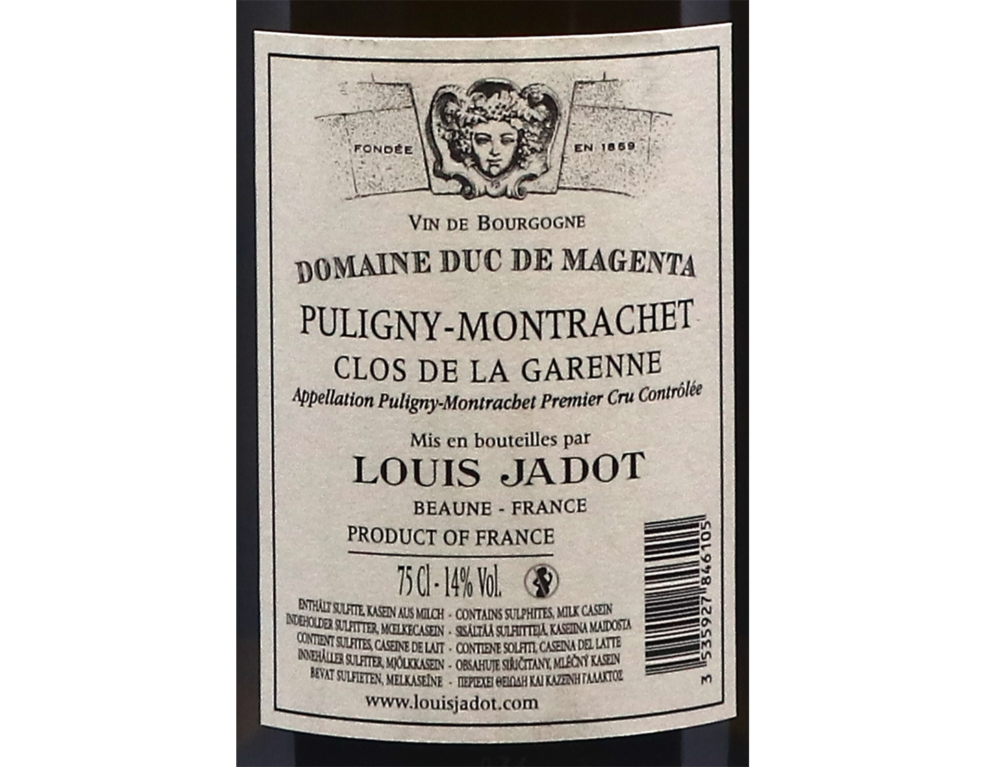 Louis Jadot Puligny Montrachet PC Clos de la Garenne Magenta 2019
