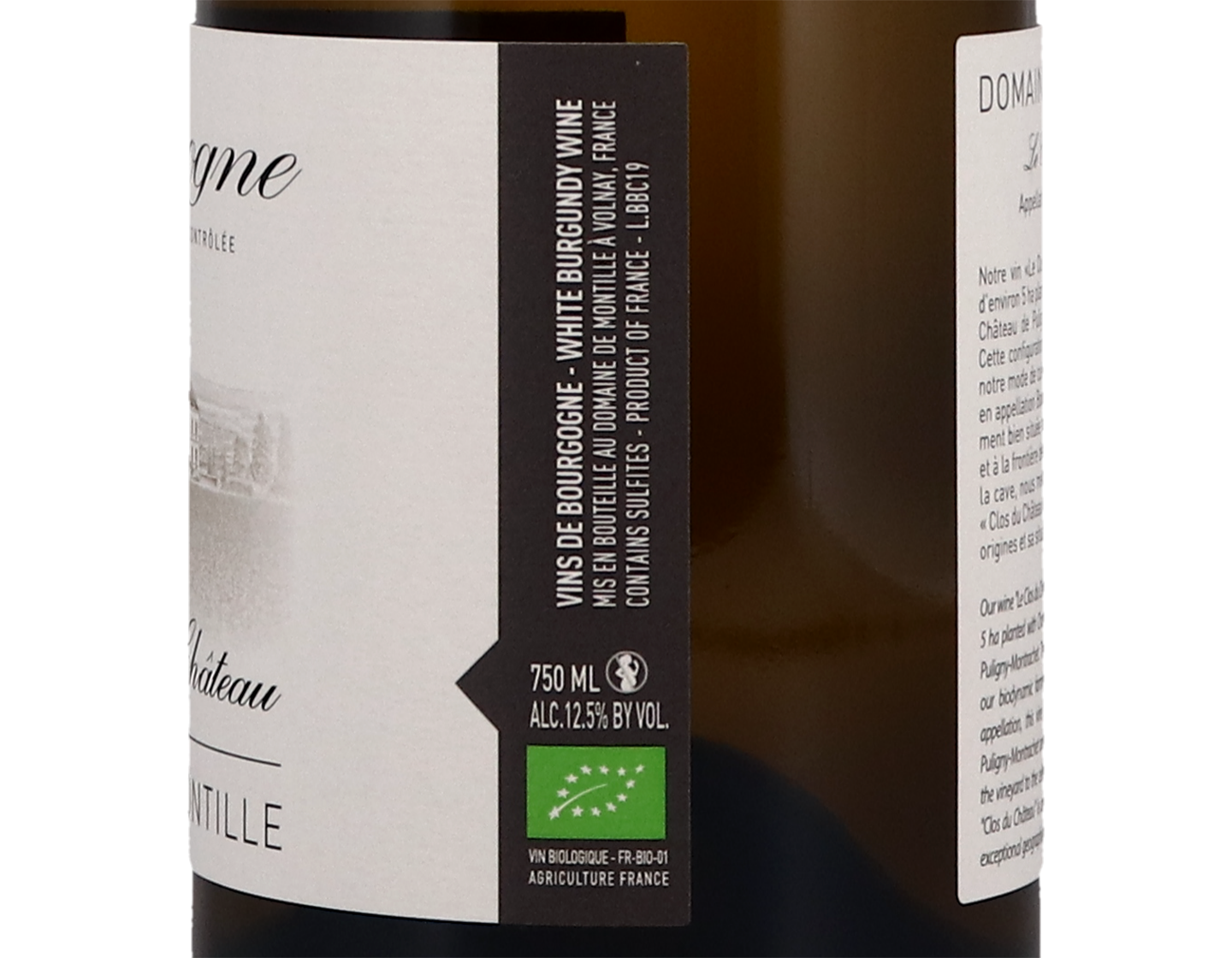 Dom de Montille Bourgogne Le Clos du Ch de Puligny Montrachet 2019 ORGANIC