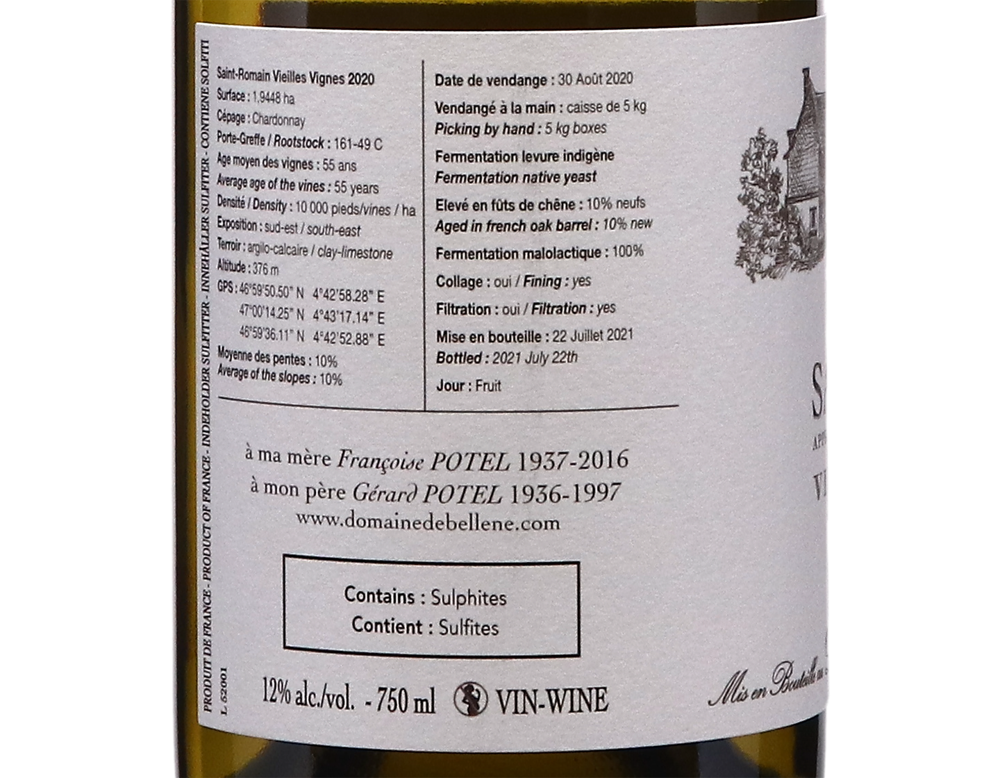 Domaine de Bellene Vieilles Vignes Saint Romain 2020