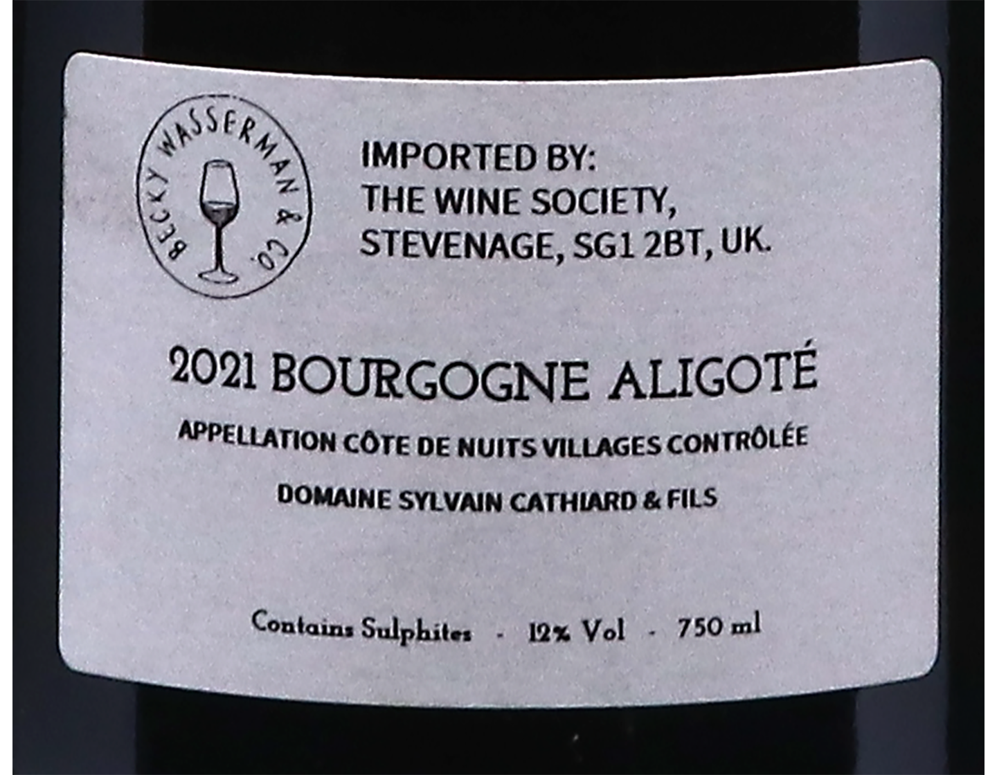 Domaine Sylvain Cathiard Bourgogne Aligote 2021