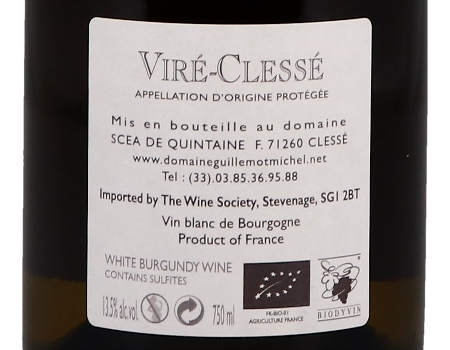 Domaine Guillemot Michel Vire Clesse Quintaine 2021 BIODYNAMIC
