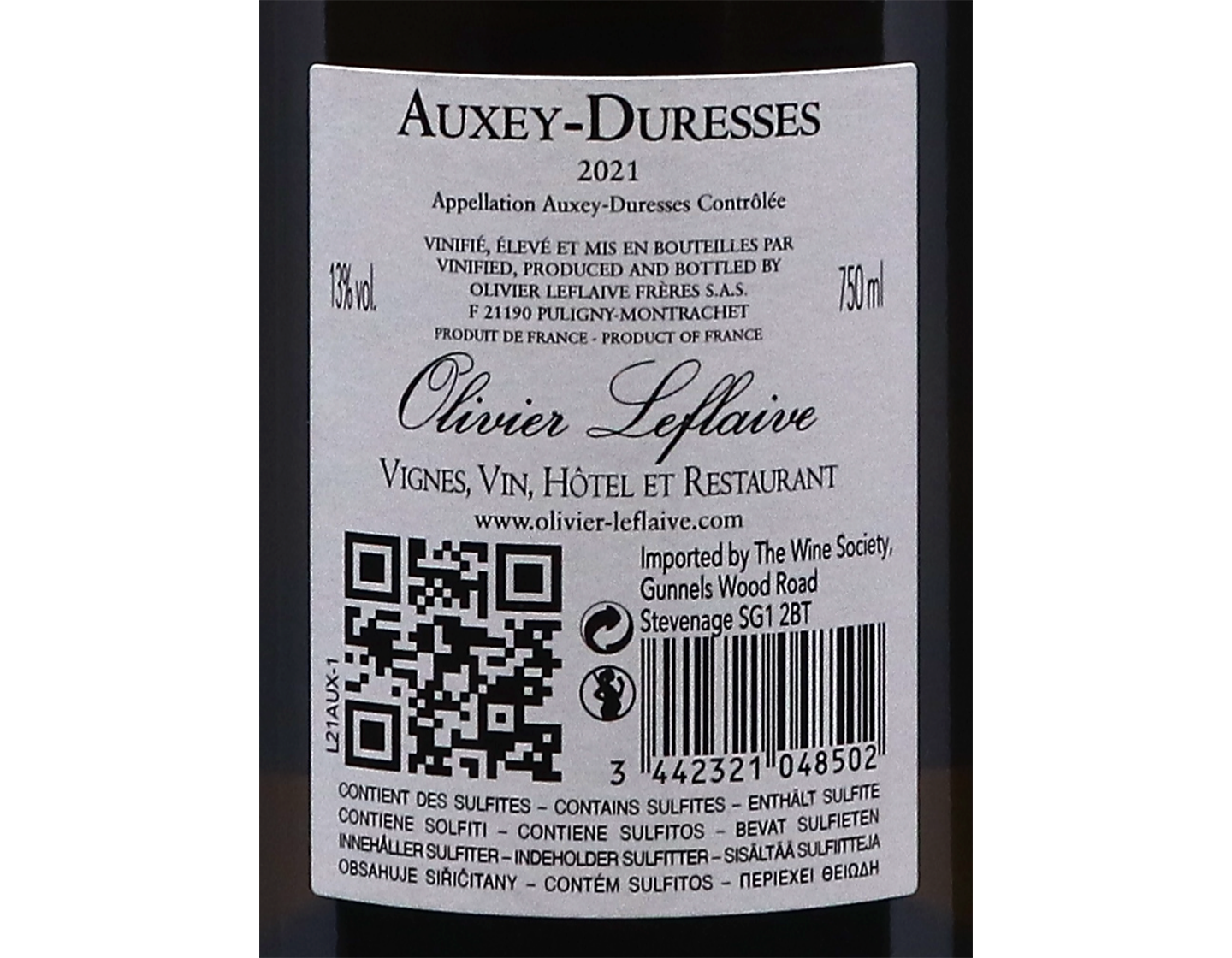 Olivier Leflaive Auxey Duresses 2021