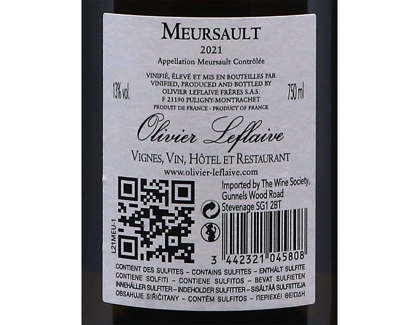 Olivier Leflaive Meursault 2021