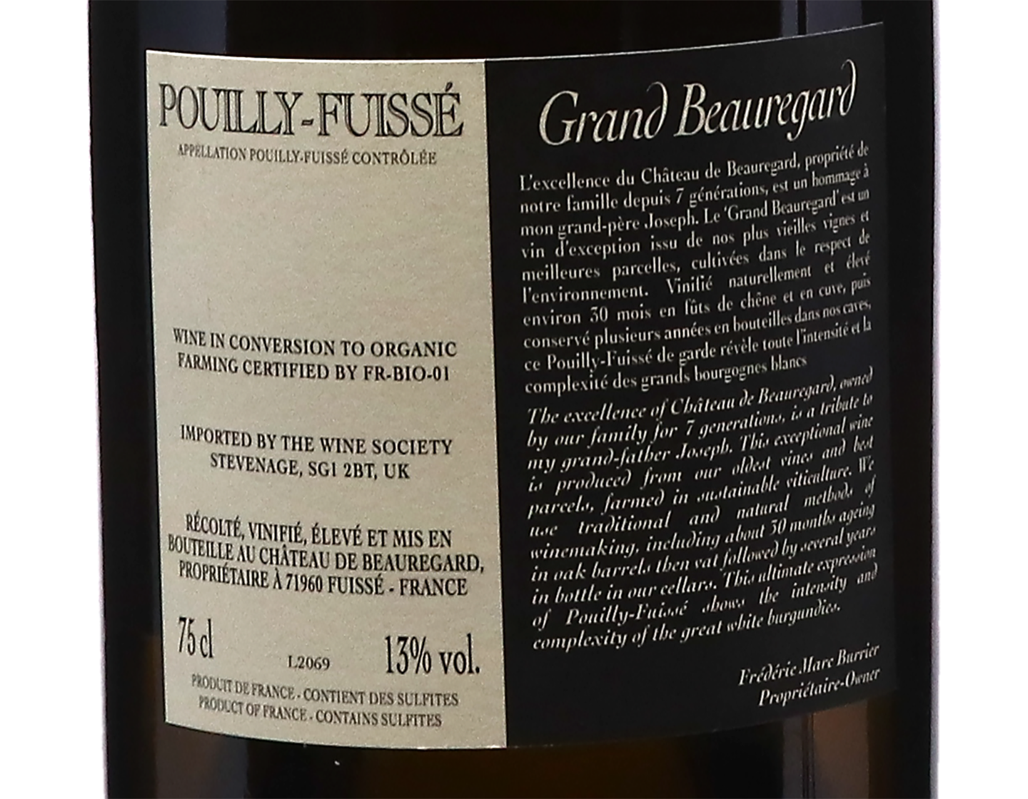 Ch de Beauregard Grand Beauregard Pouilly Fuisse 2020