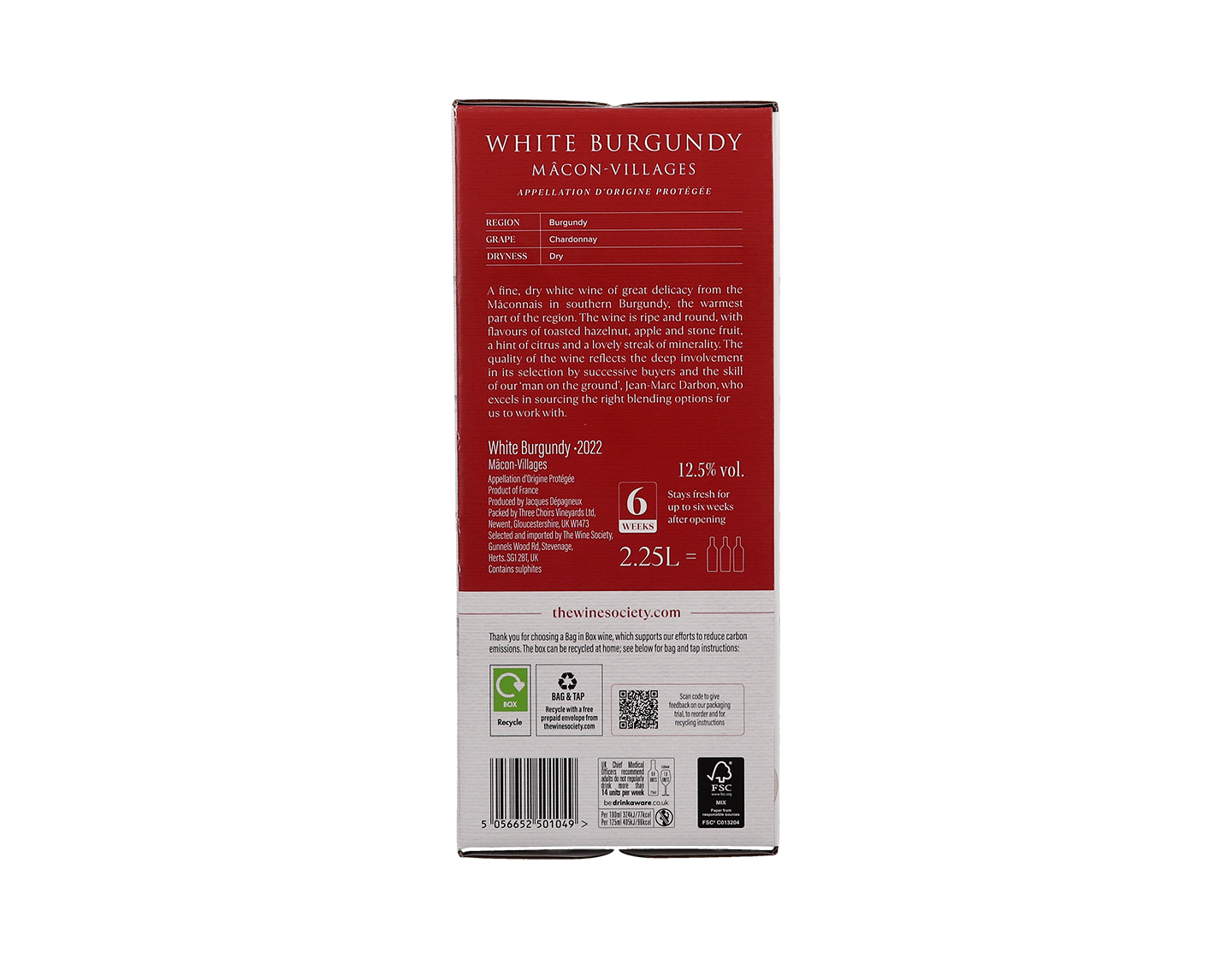 2.25 Litre Box of The Society's White Burgundy 2022