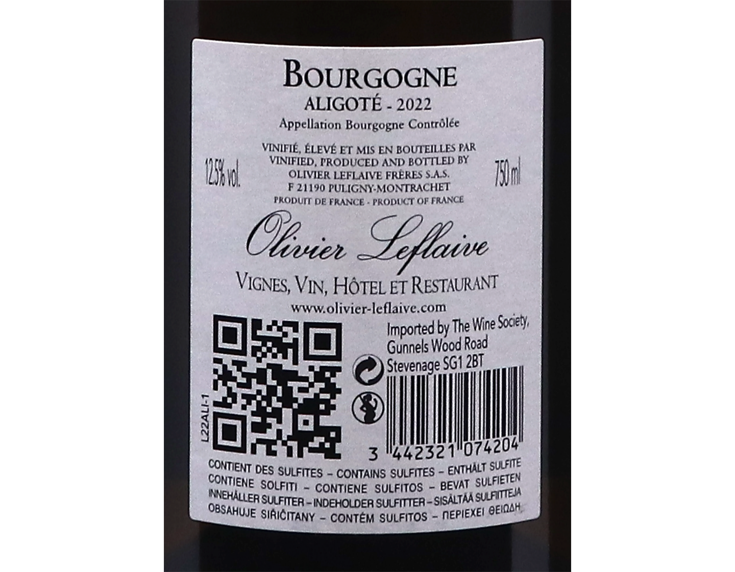 Olivier Leflaive Bourgogne Aligote 2022