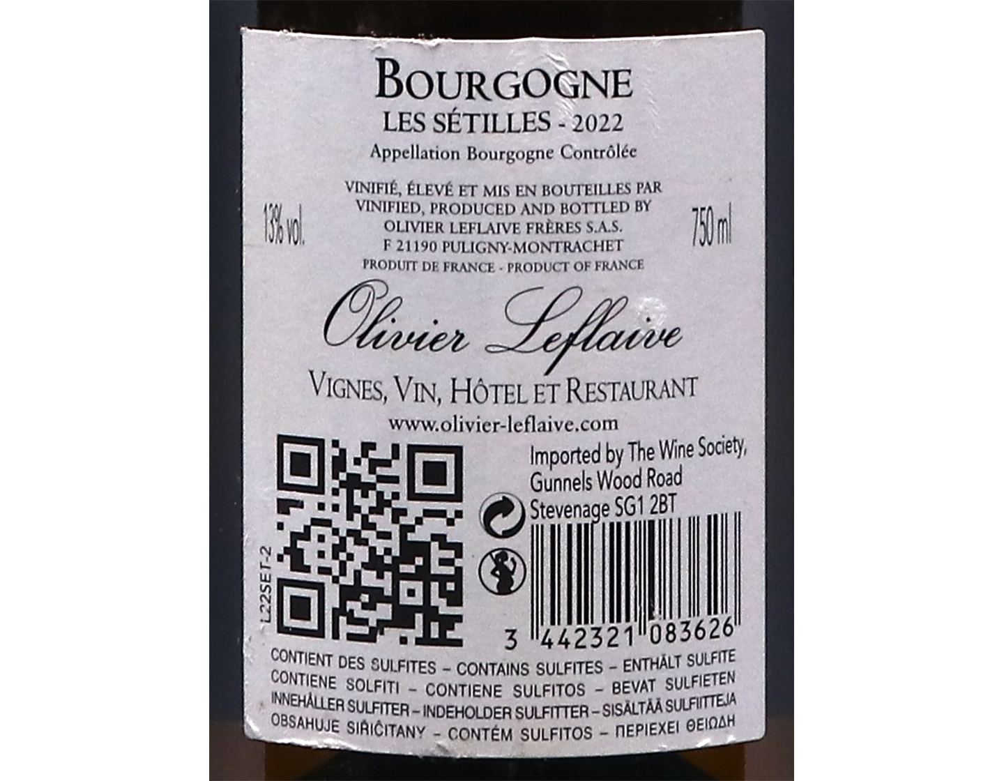 Olivier Leflaive Les Setilles Bourgogne Blanc 2022