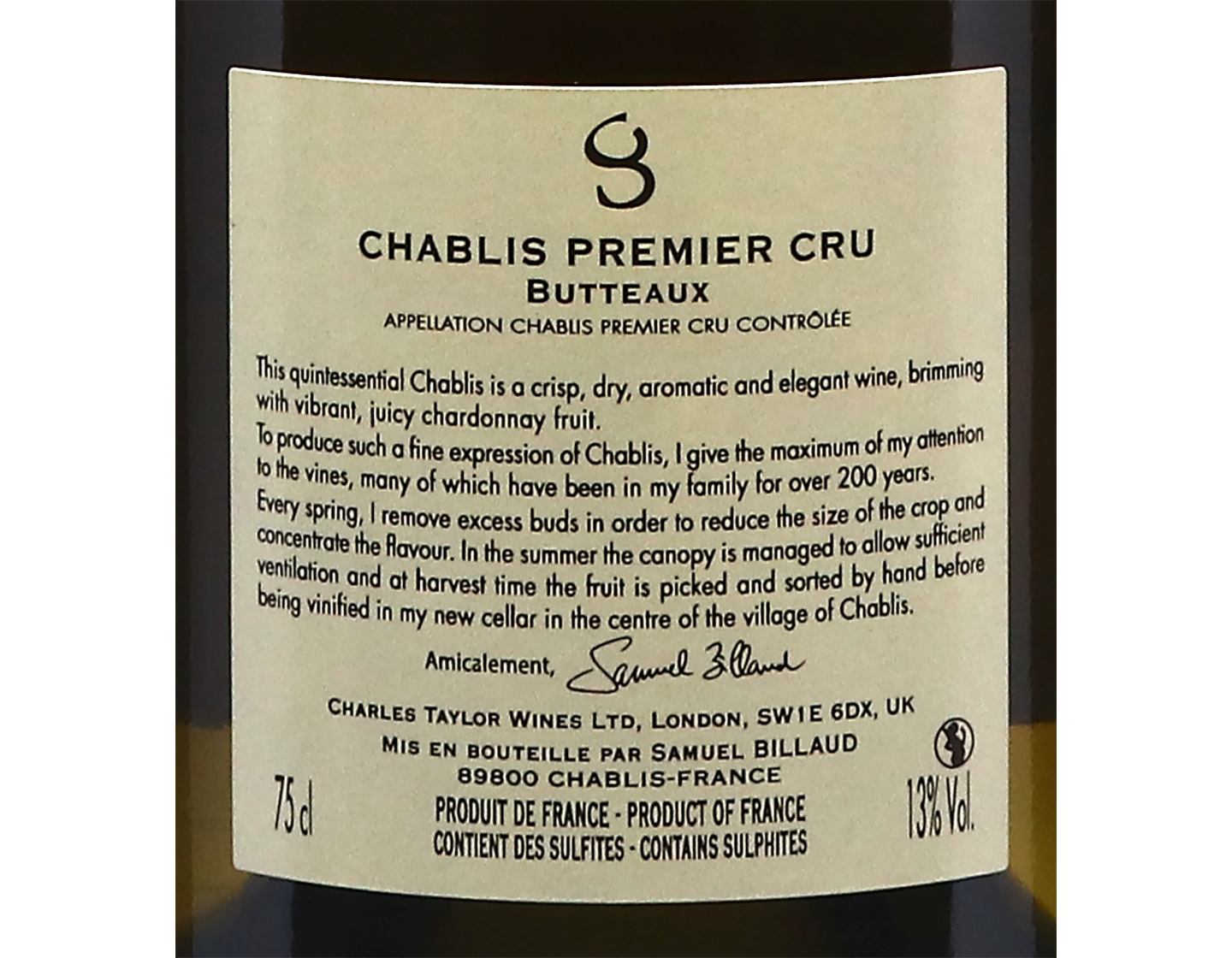 Samuel Billaud Chablis PC Butteaux 2022