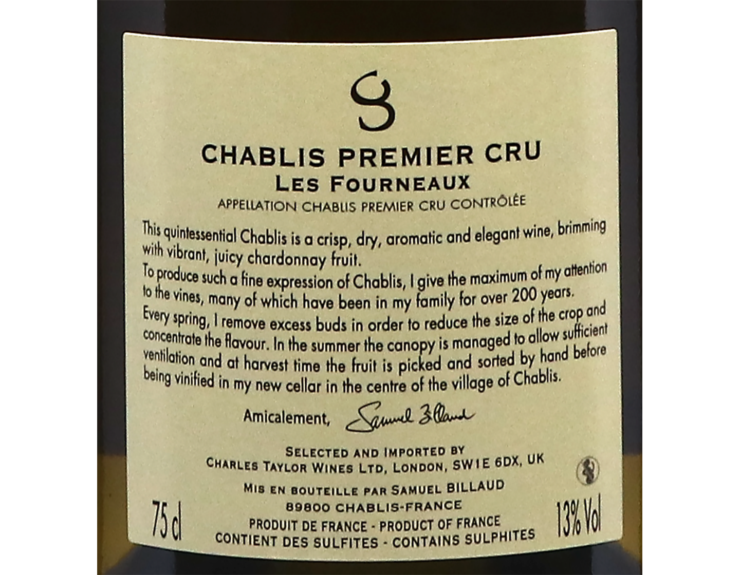 Samuel Billaud Chablis PC Fourneaux 2022