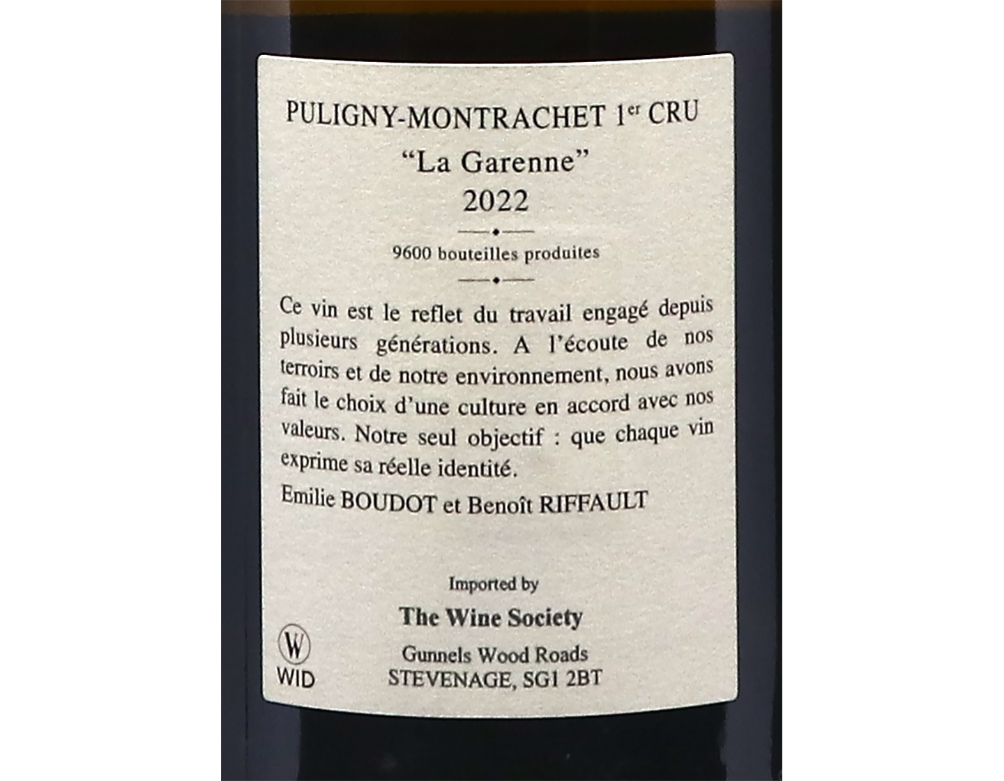 Etienne Sauzet Puligny Montrachet PC Garenne 2022